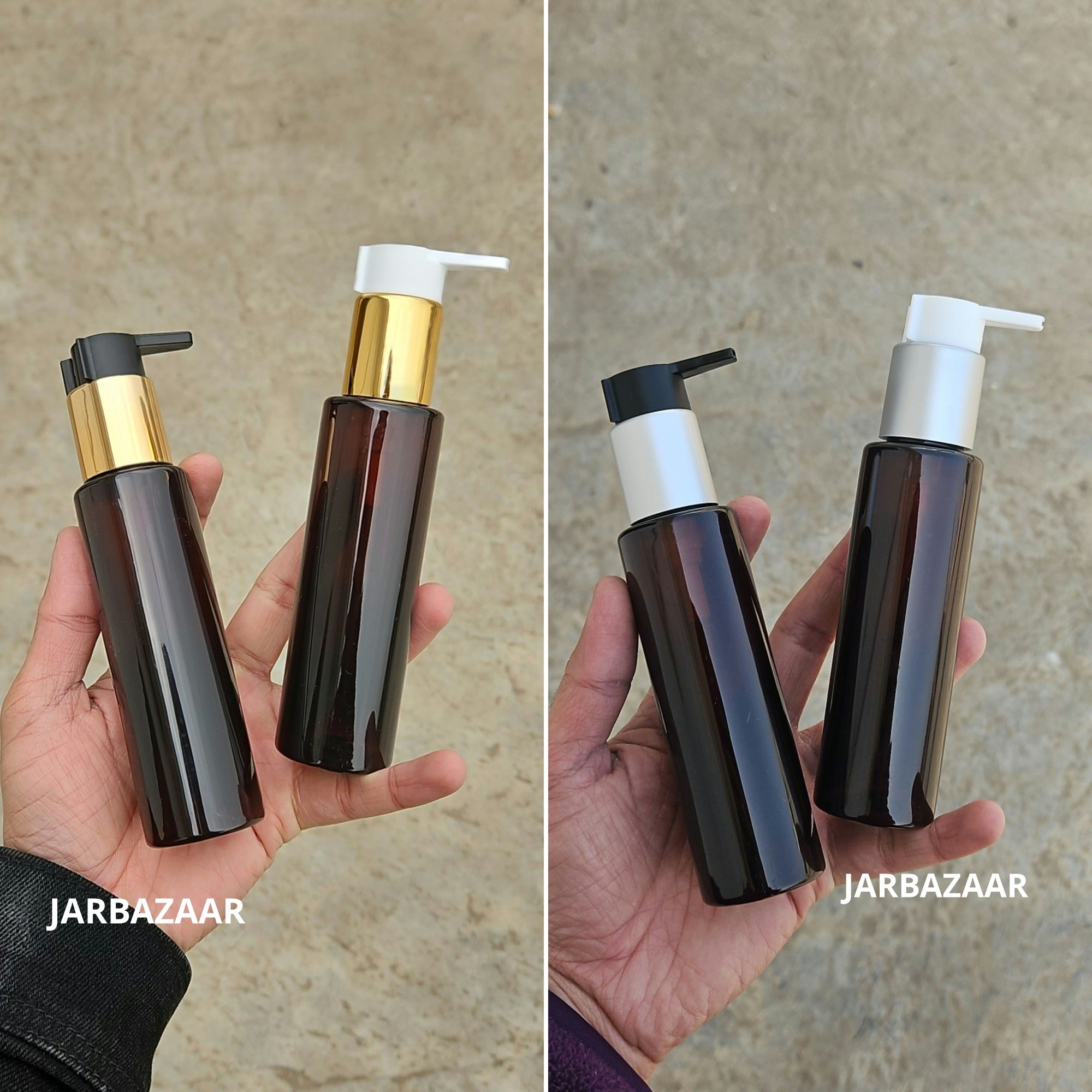 100 Ml Sleek Amber Pet Bottle - all fancy clip dispenser colours