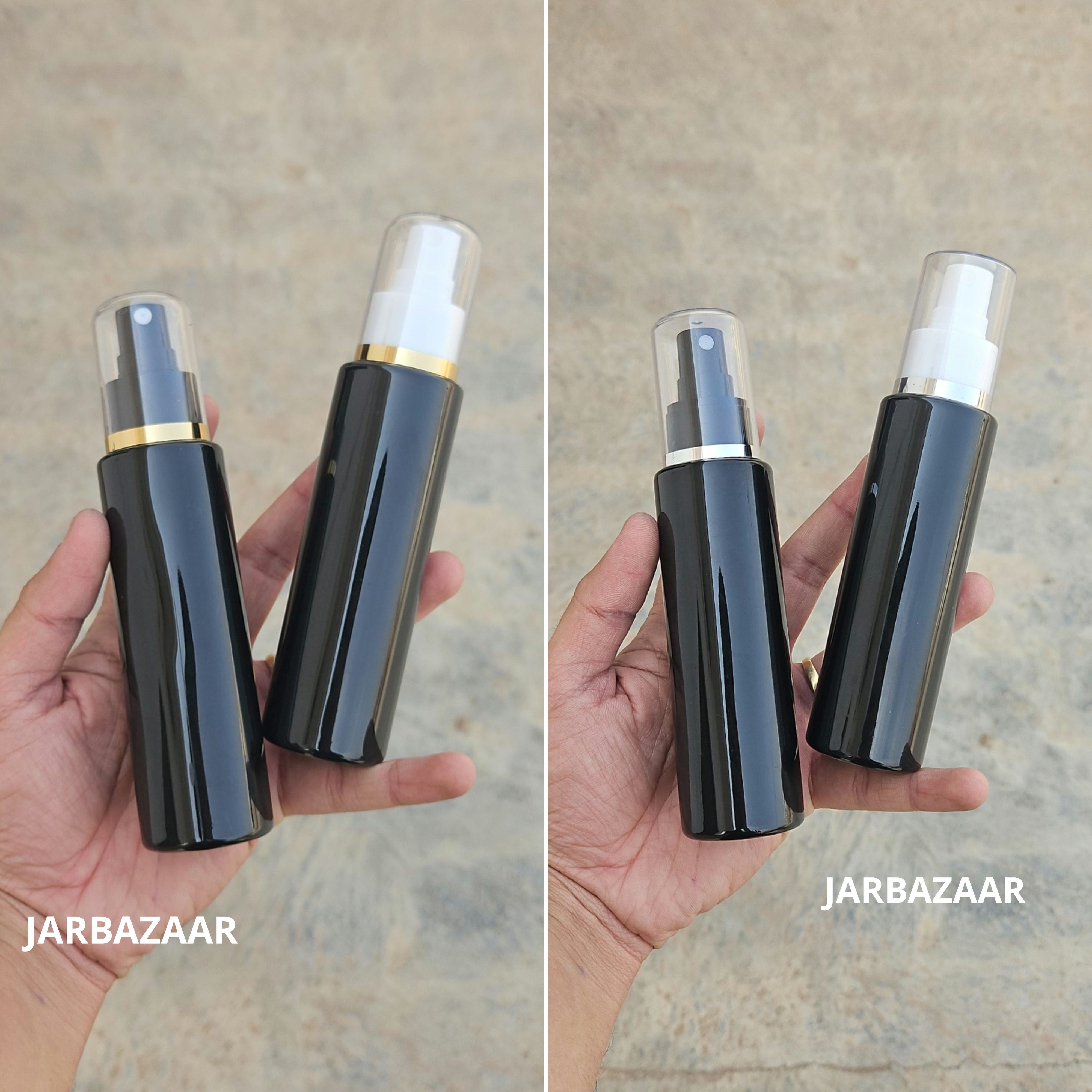 100 Ml Sleek Black Pet Bottle ( With AS Spray Pumps )