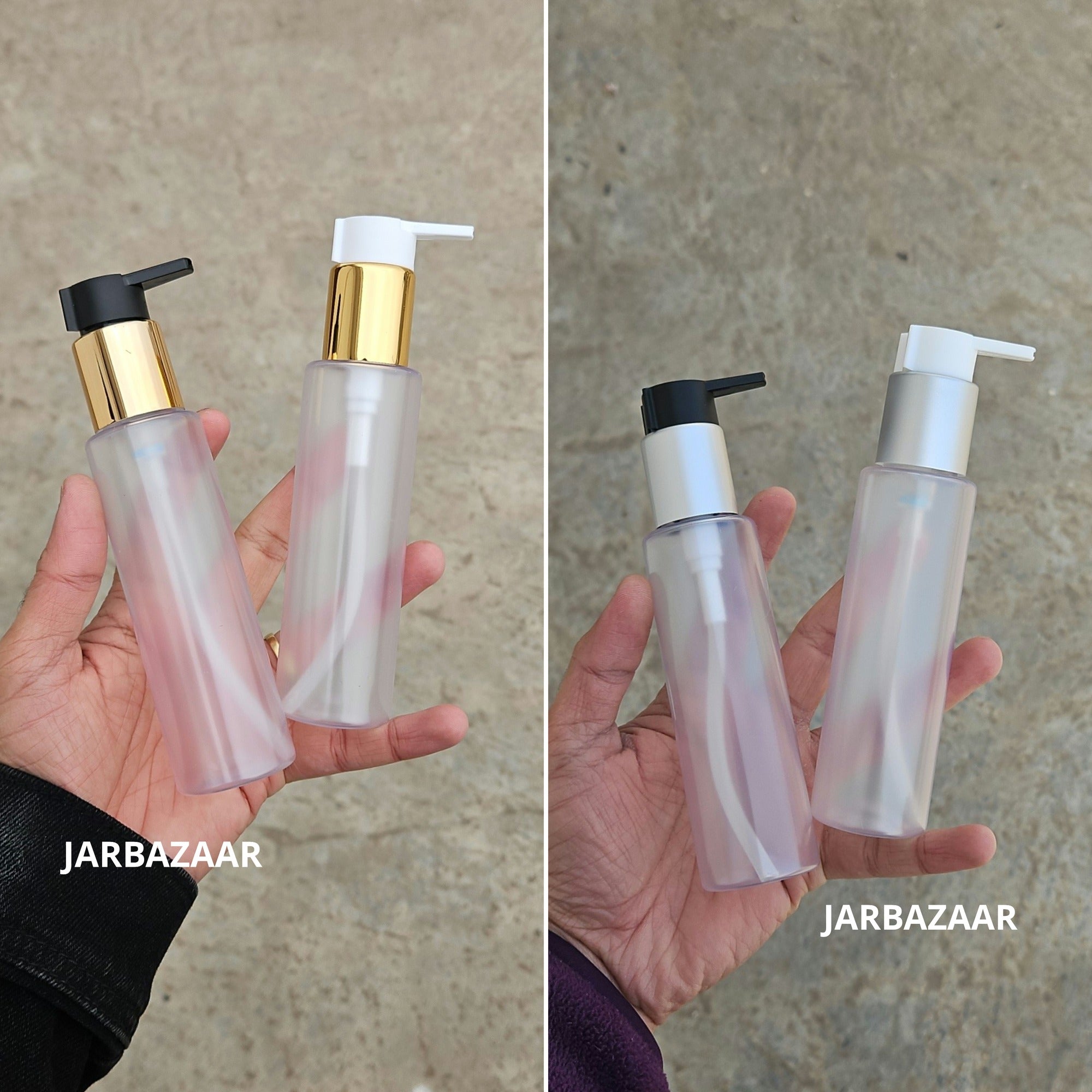 100 Ml Sleek Frosted Pet Bottle - all fancy clip dispenser colours