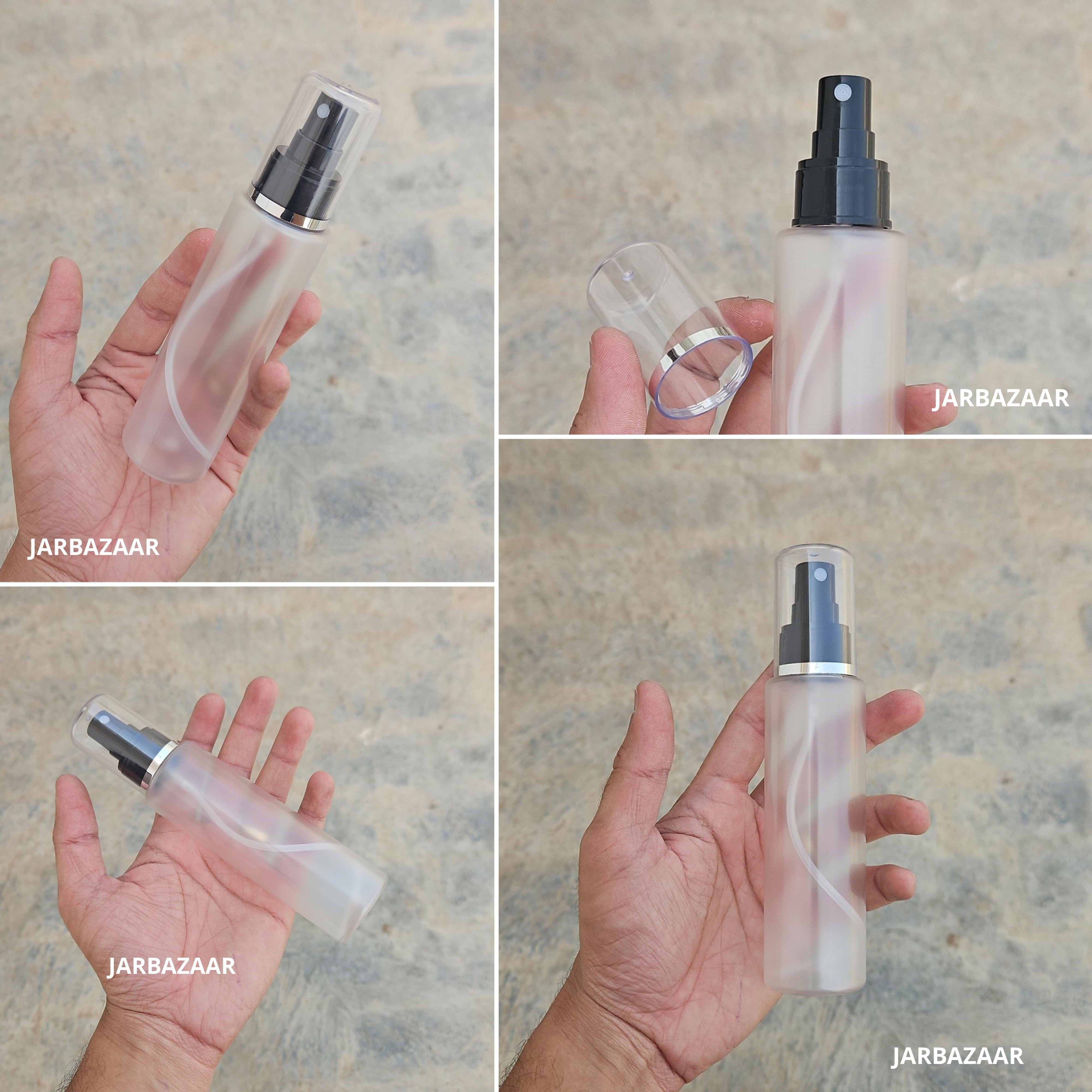 100 Ml Sleek Frosted Pet Bottle ( With AS Spray Pumps )