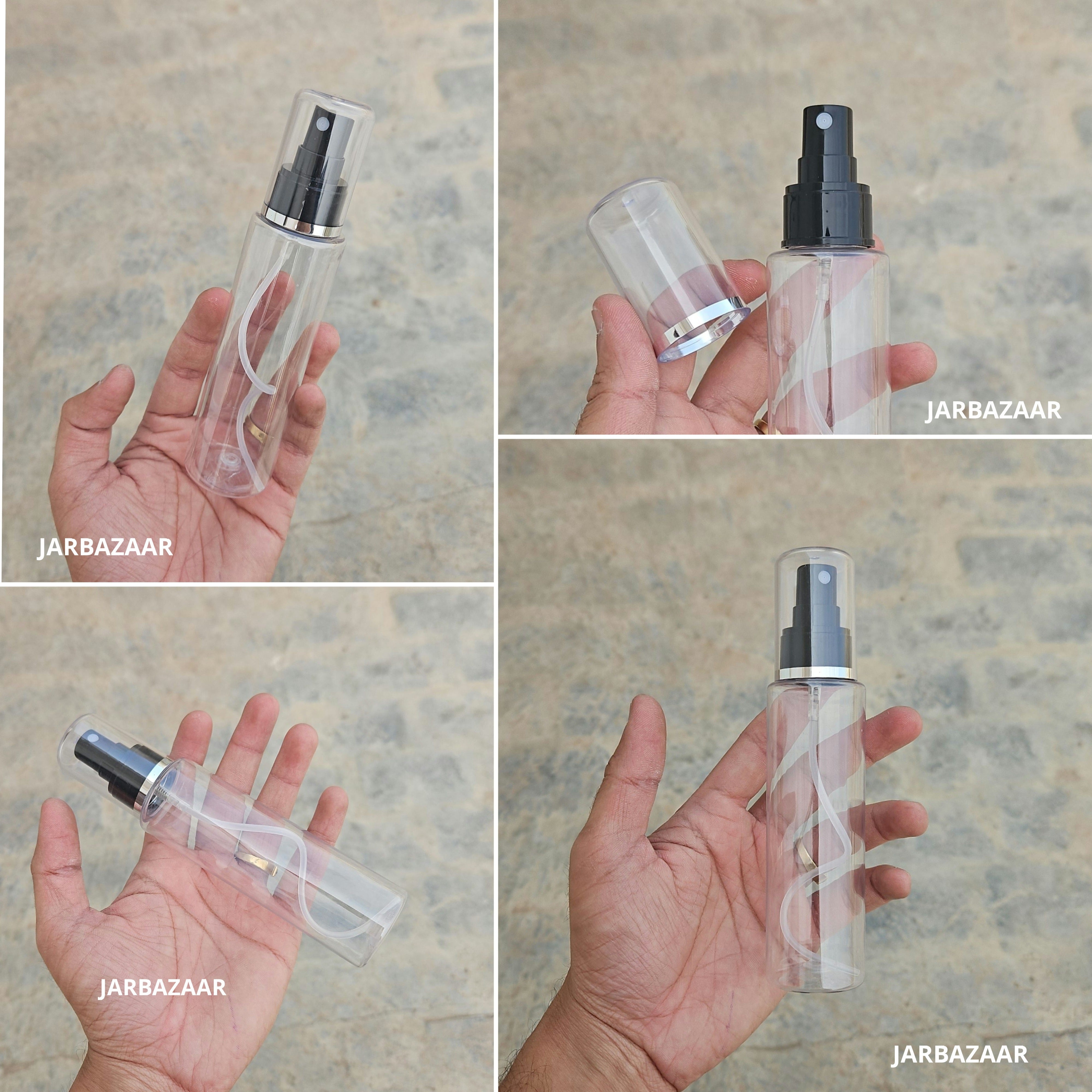 100 Ml Sleek Transparent Pet Bottle ( With AS Spray Pumps )