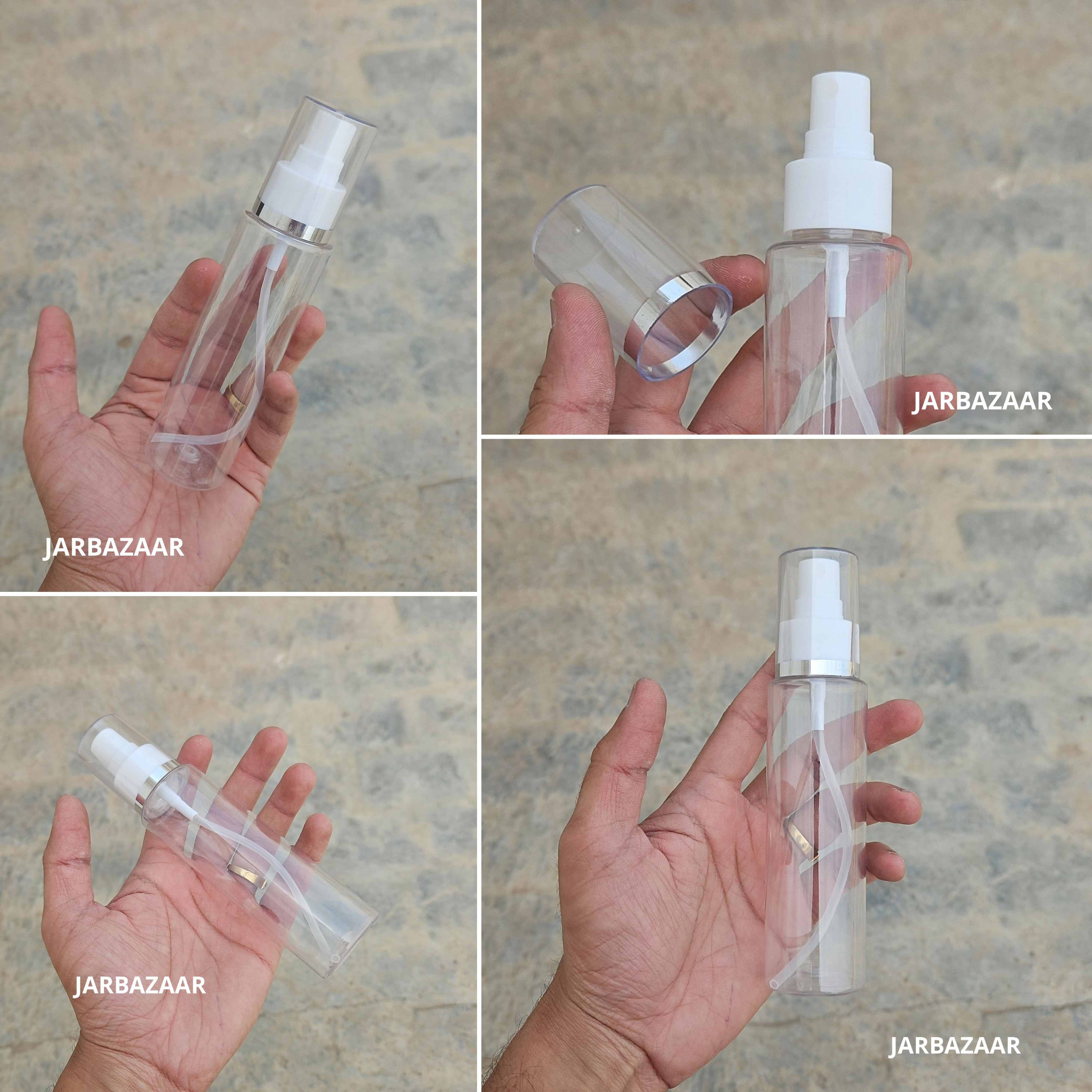 100 Ml Sleek Transparent Pet Bottle ( With AS Spray Pumps )