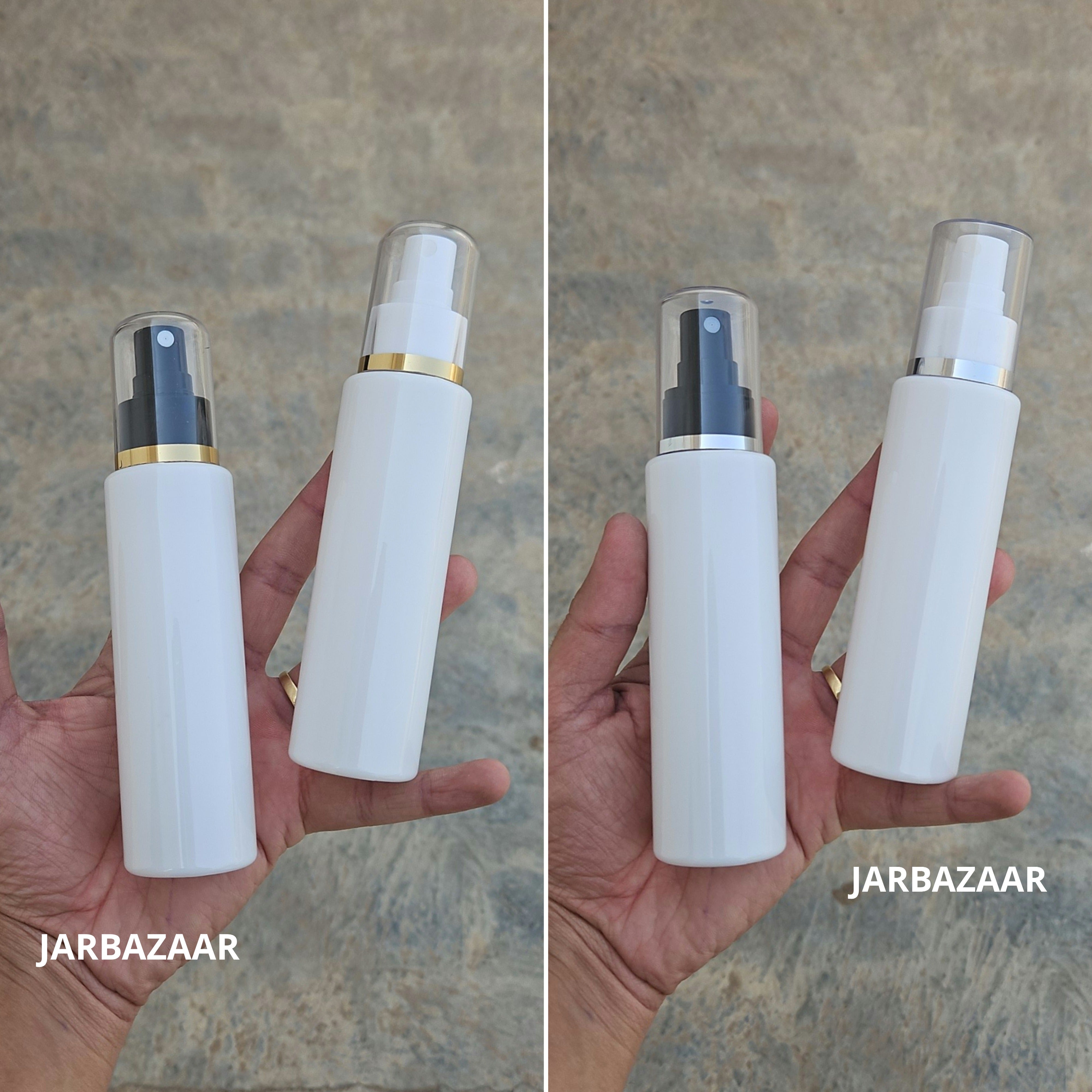 100 Ml Sleek White Pet Bottle ( With AS Spray Pumps )