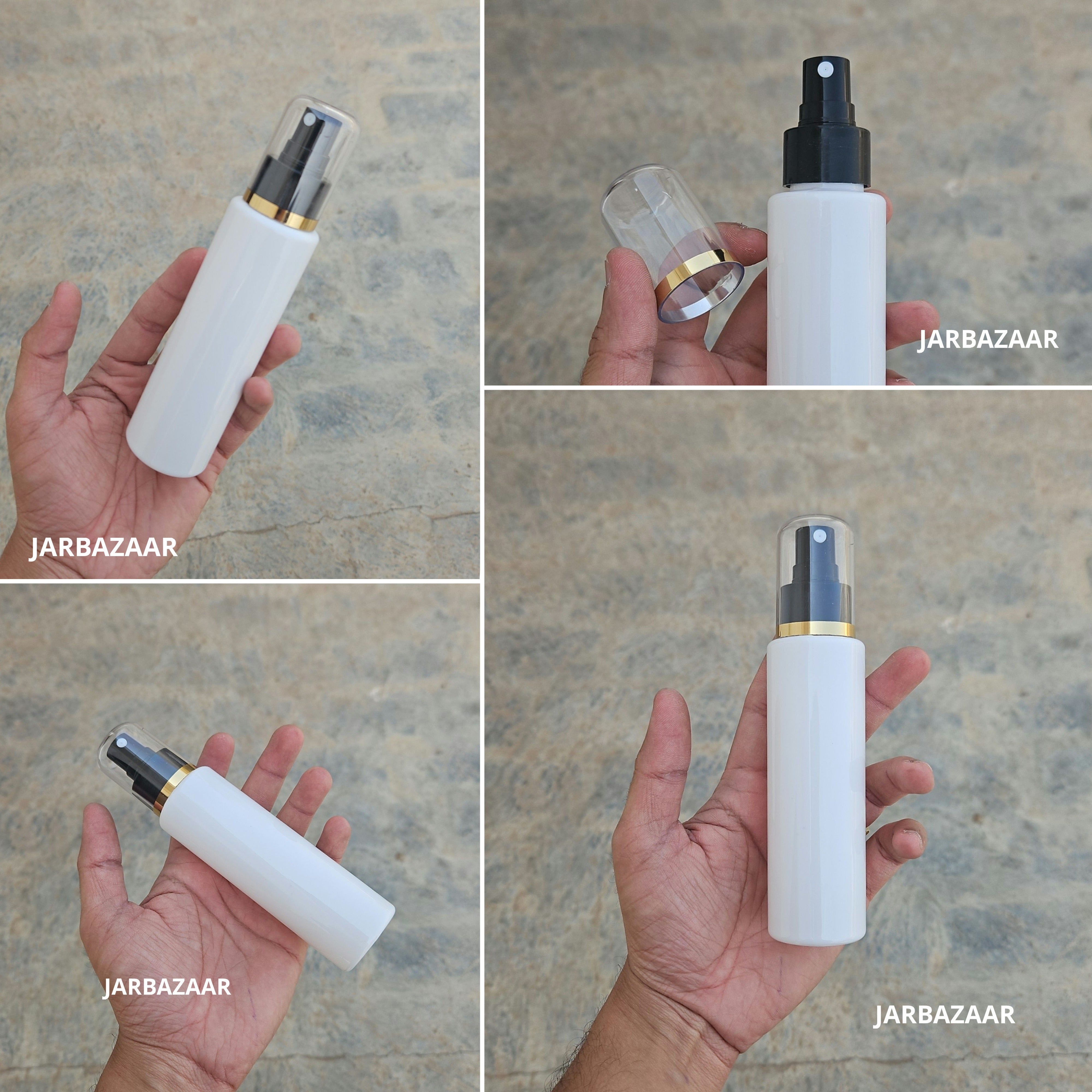 100 Ml Sleek White Pet Bottle ( With AS Spray Pumps )