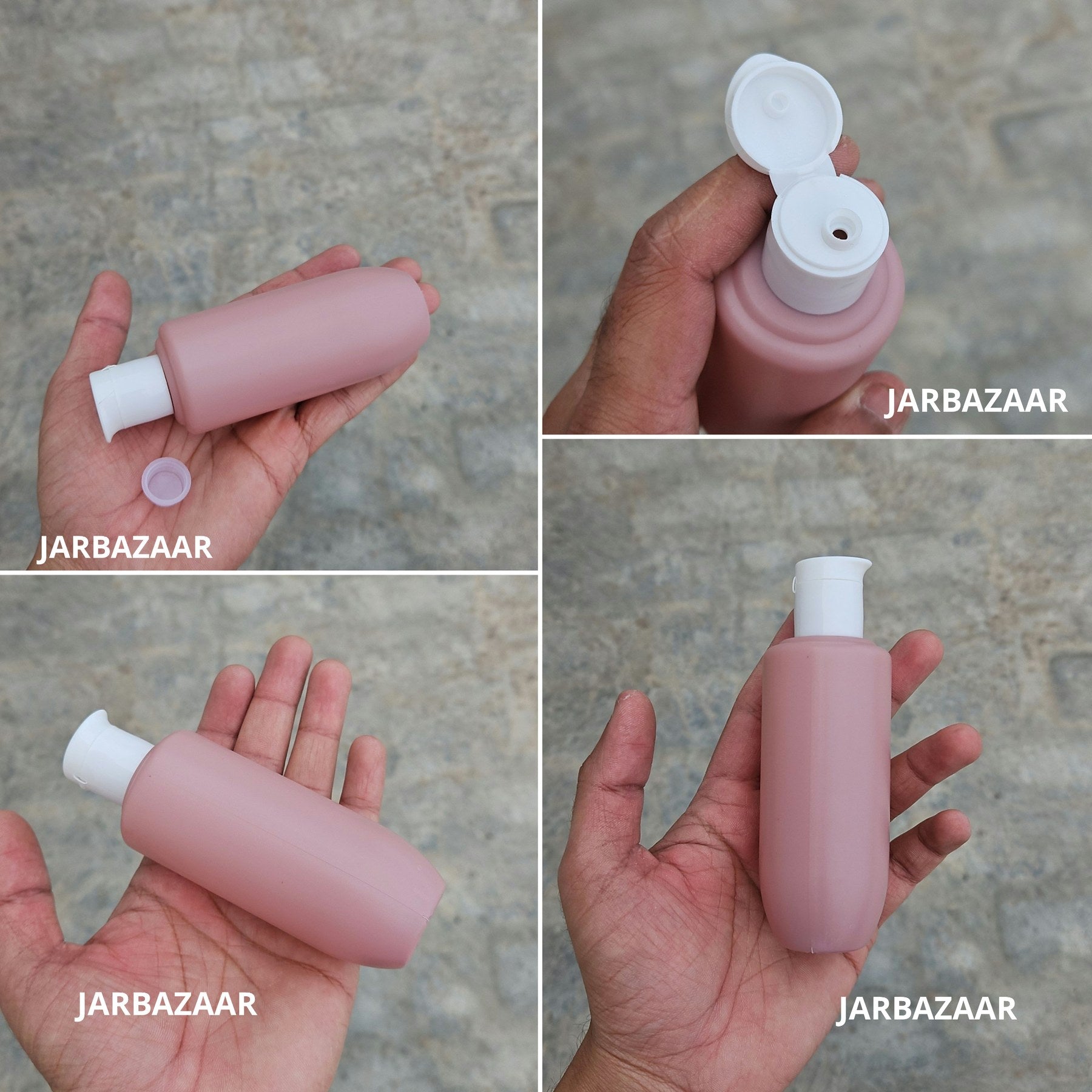 100 ML U-shape dark pink HDPE bottle with white beak fliptop