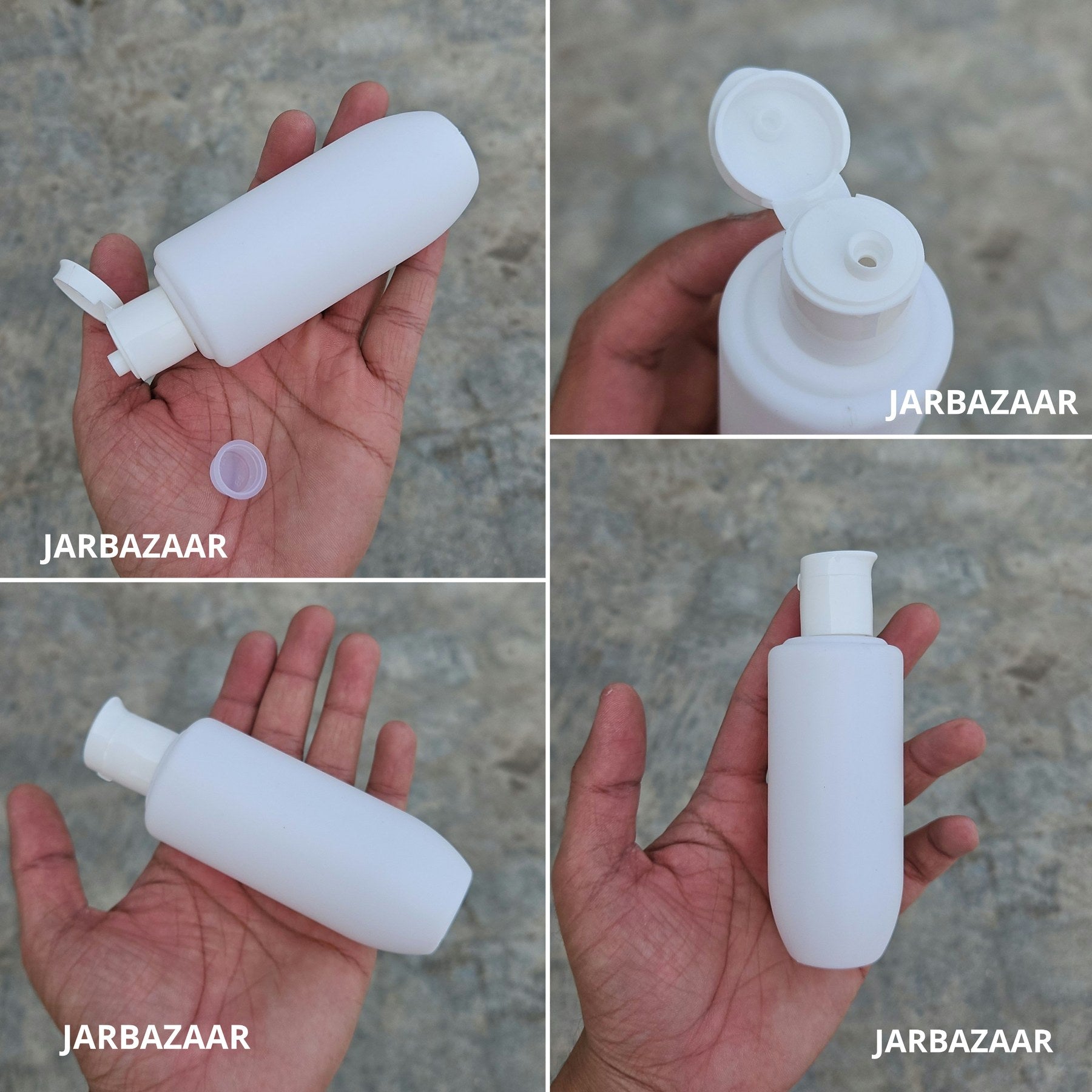 100 ML U-shape white HDPE bottle with white beak fliptop