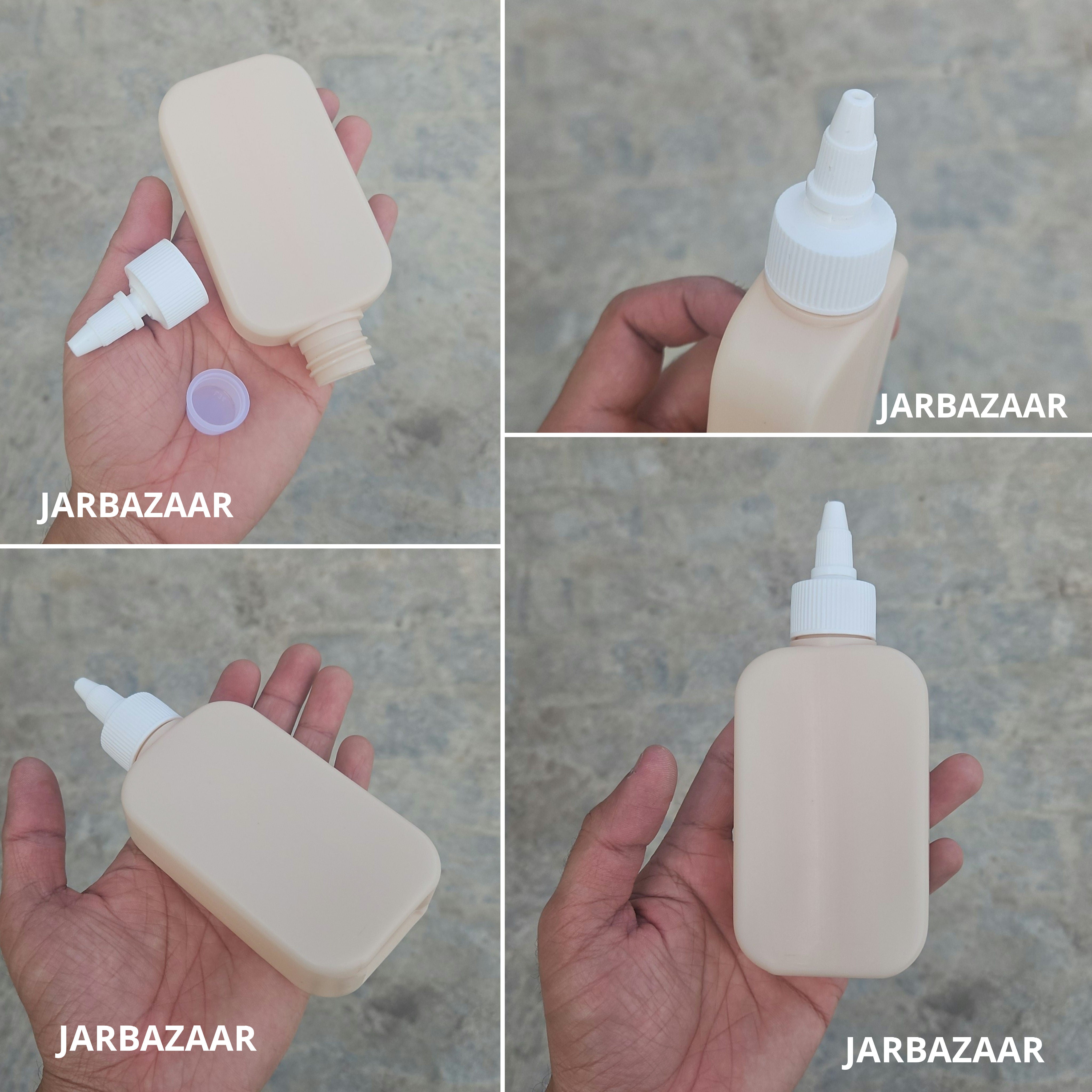 125 ML Flat Cream HDPE Bottle with Nozzle Cap