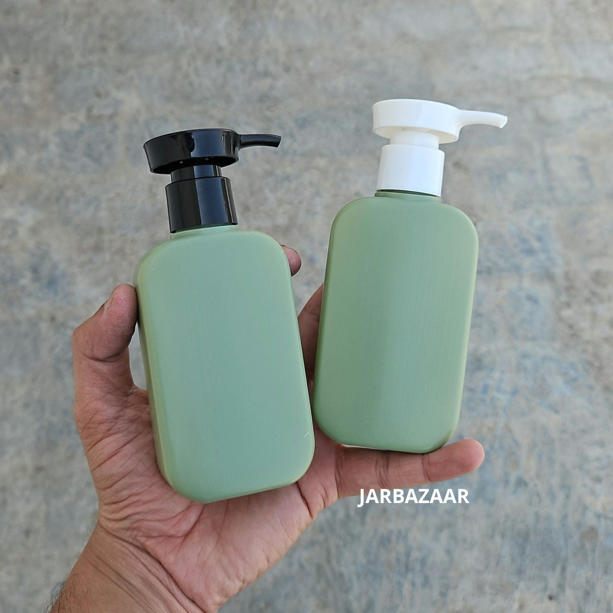 125 ML Flat Dark Green HDPE Bottle with Disc Top Dispenser Pump