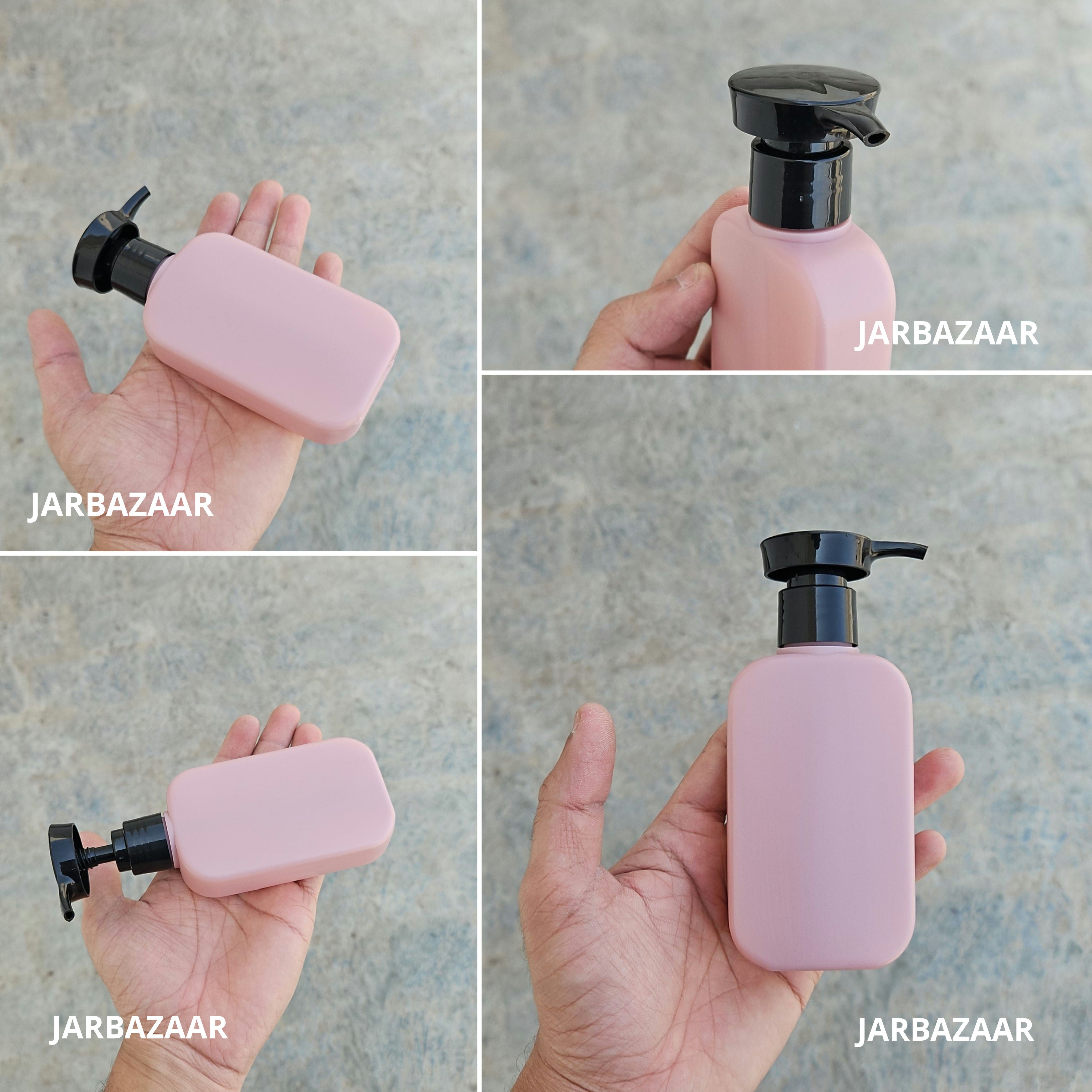 125 ML Flat Dark Pink HDPE Bottle with Disc Top Dispenser Pump