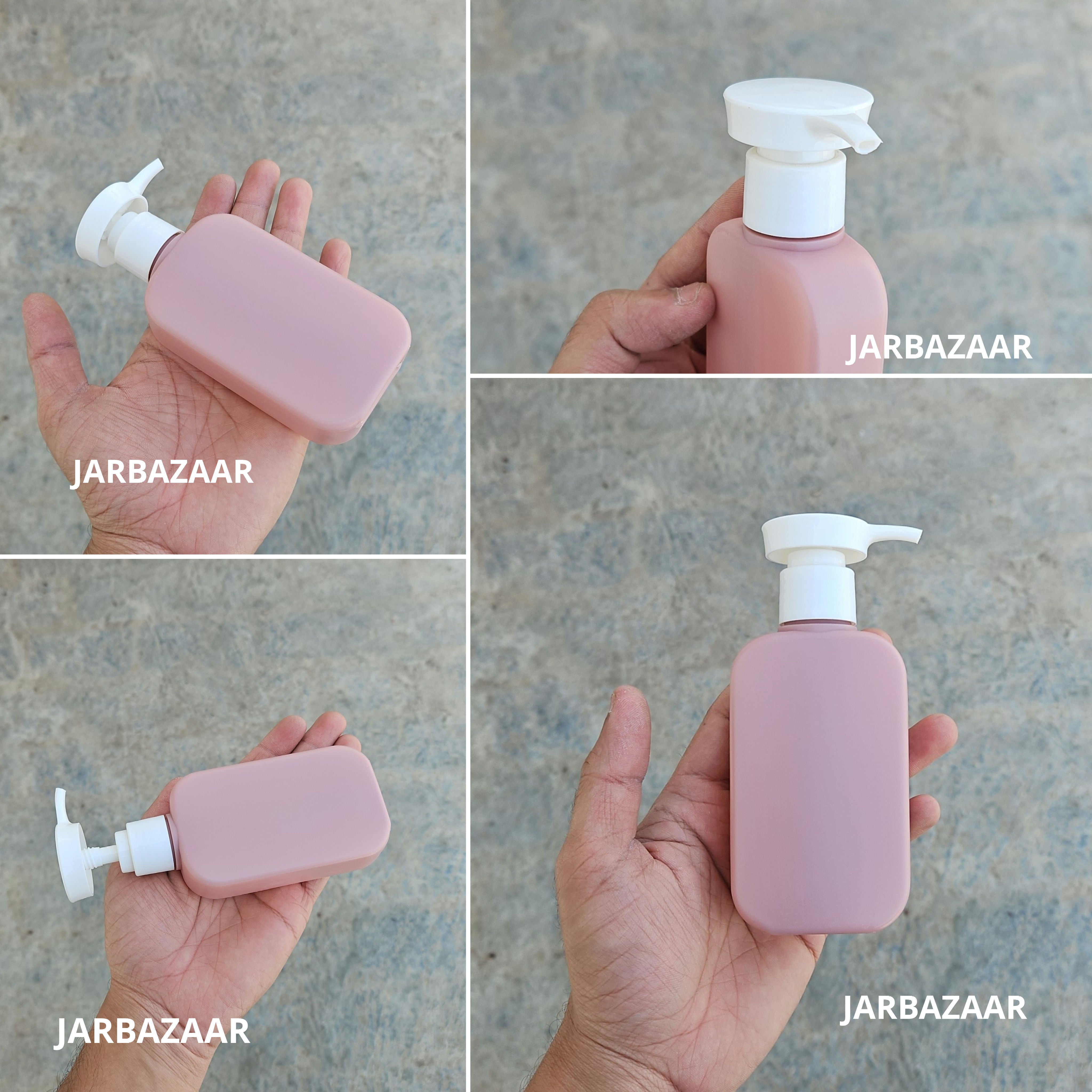 125 ML Flat Dark Pink HDPE Bottle with Disc Top Dispenser Pump