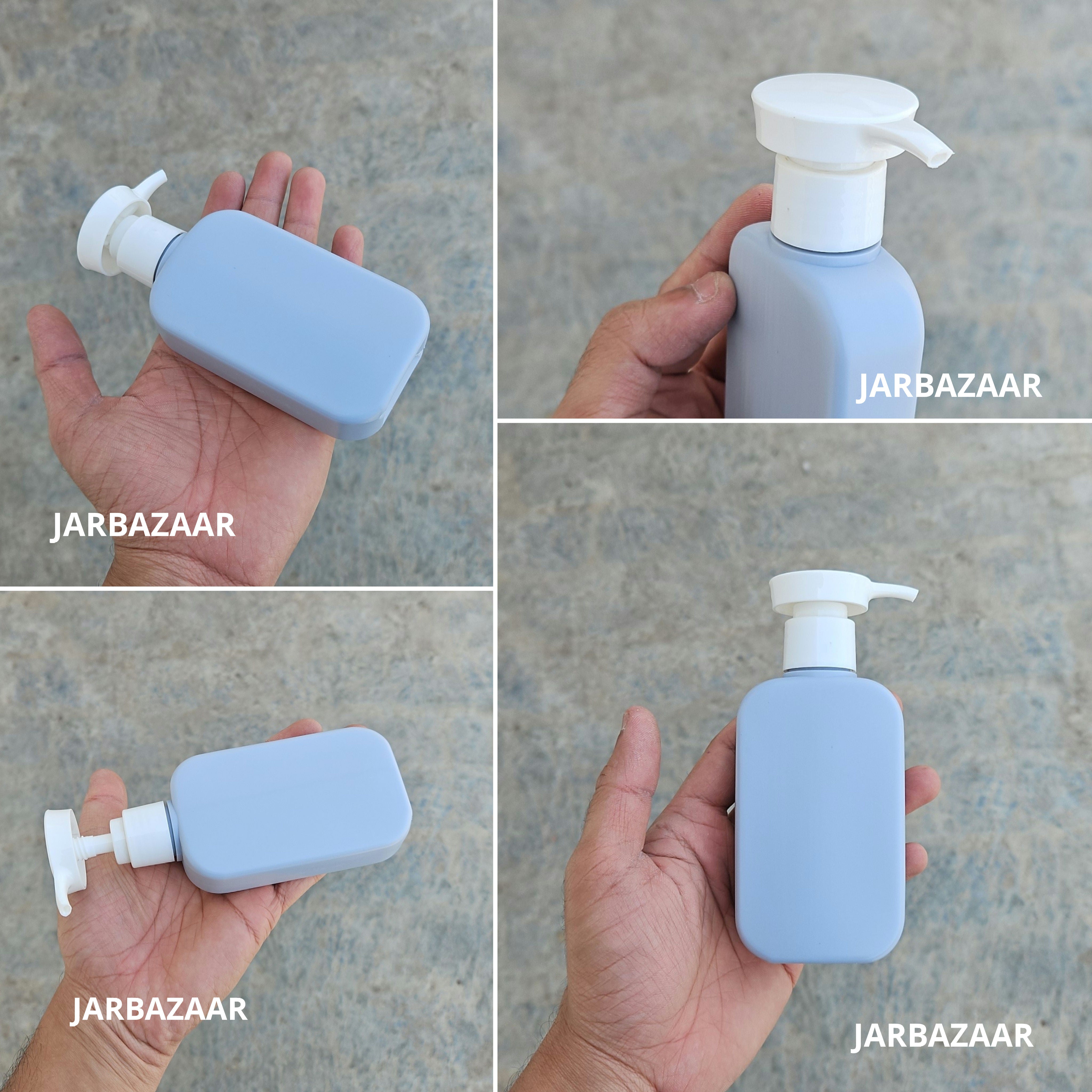 125 ML Flat Grey HDPE Bottle with Disc Top Dispenser Pump