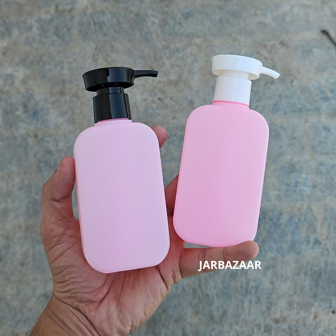 125 ML Flat Pink HDPE Bottle with Disc Top Dispenser Pump