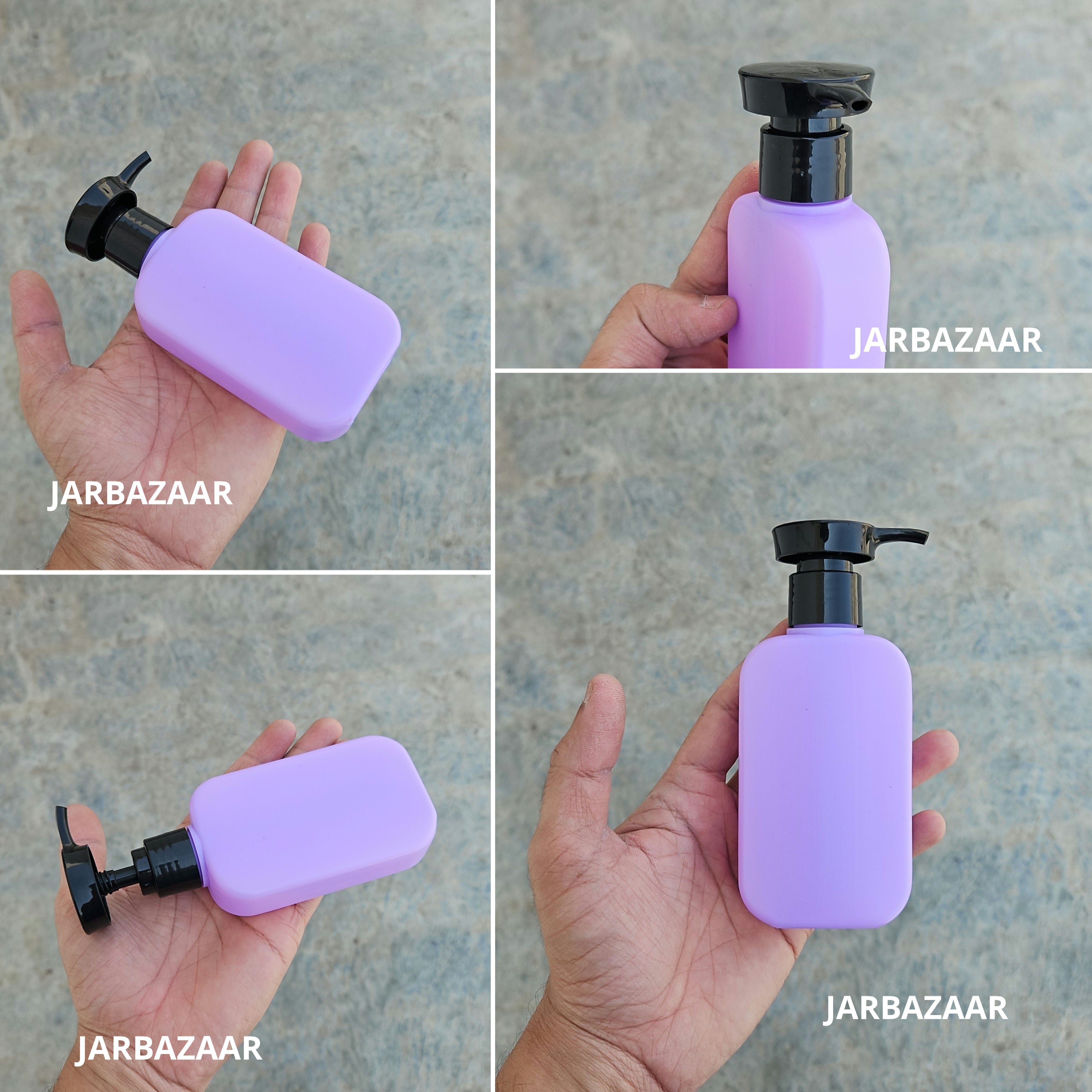 125 ML Flat Purple HDPE Bottle with Disc Top Dispenser Pump