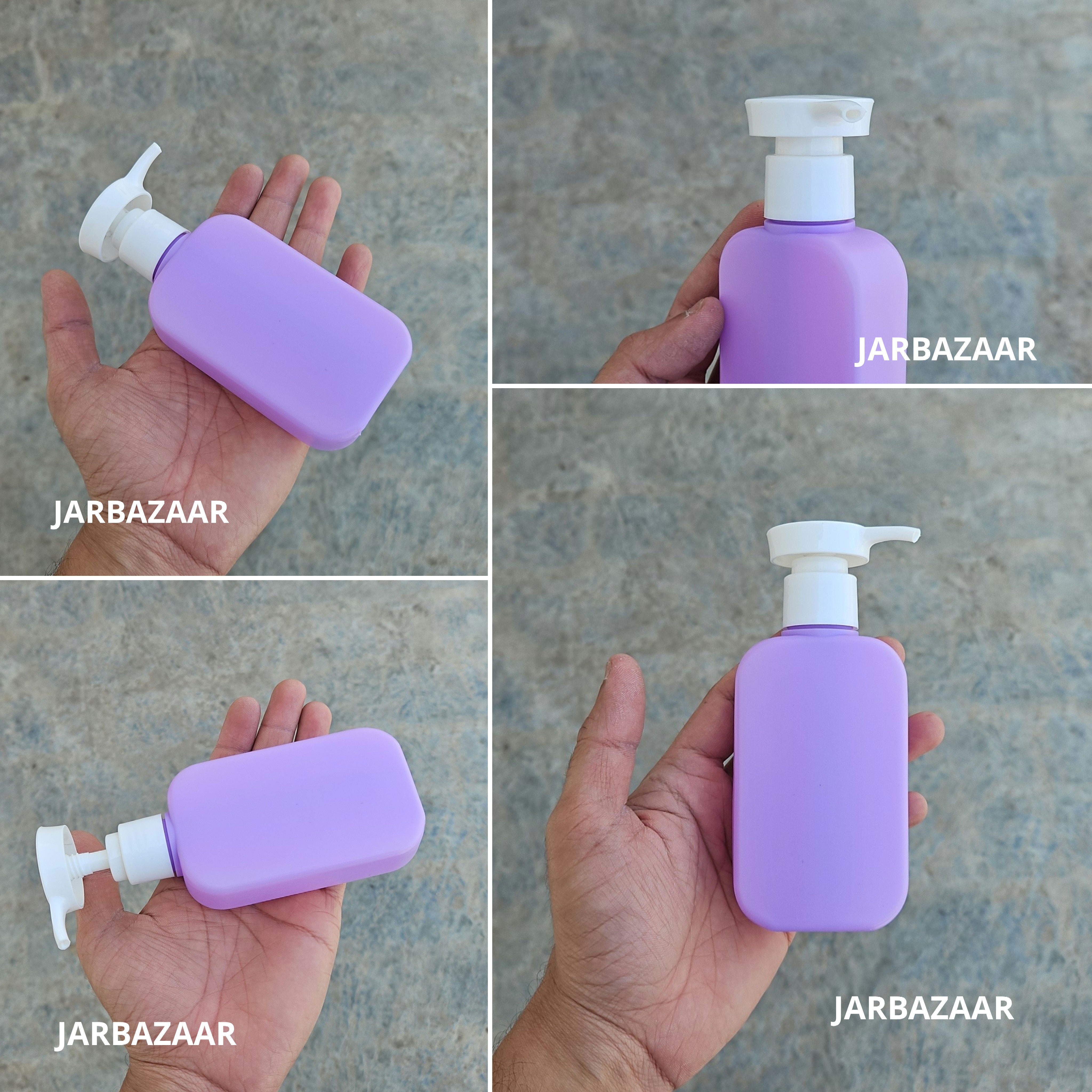 125 ML Flat Purple HDPE Bottle with Disc Top Dispenser Pump