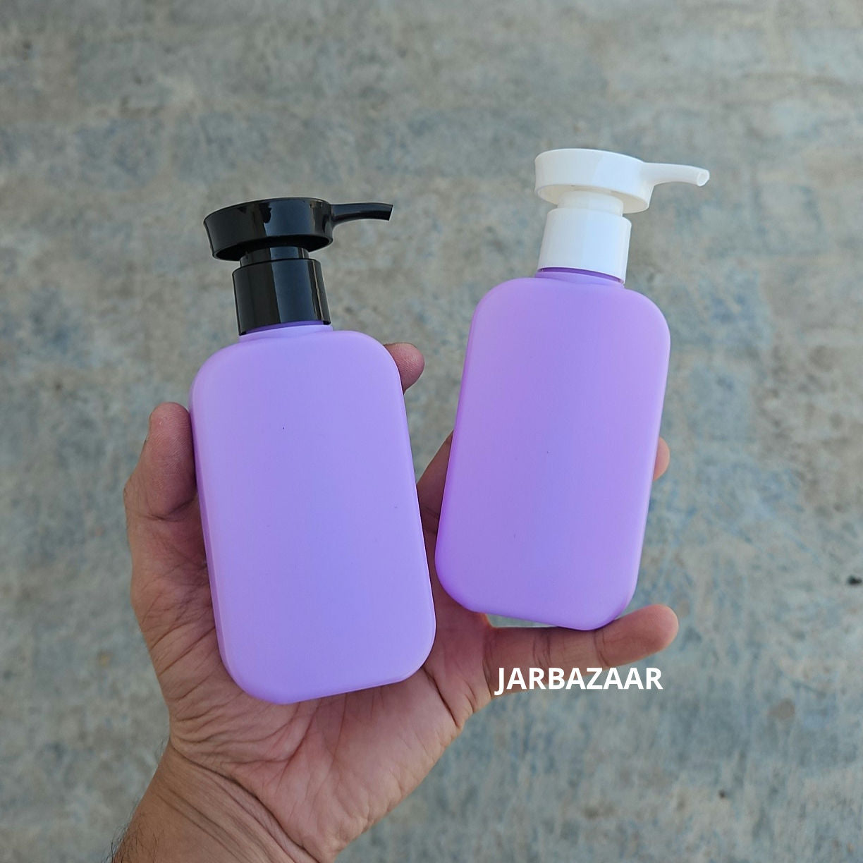 125 ML Flat Purple HDPE Bottle with Disc Top Dispenser Pump
