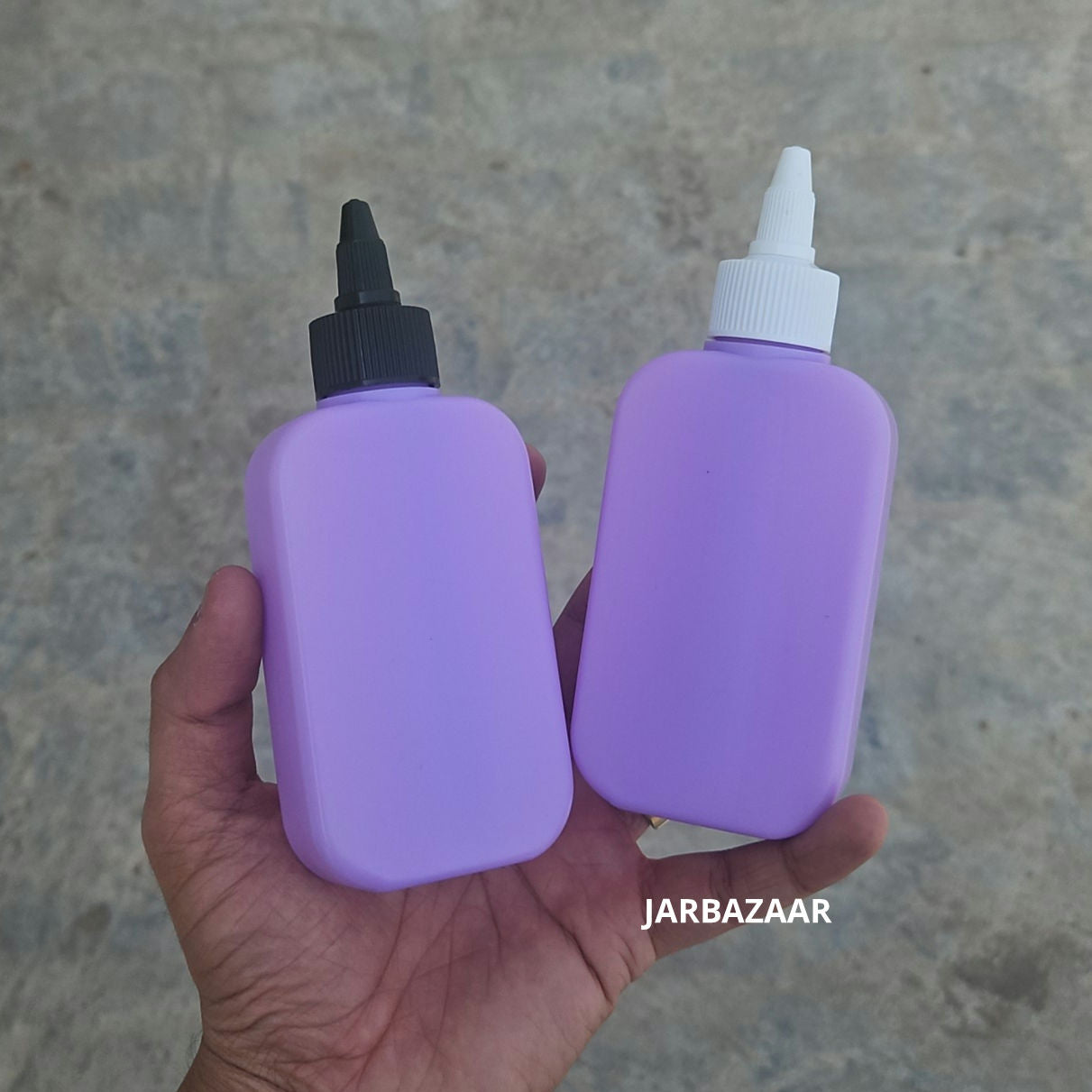 125 ML Flat Purple HDPE Bottle with Nozzel Caps
