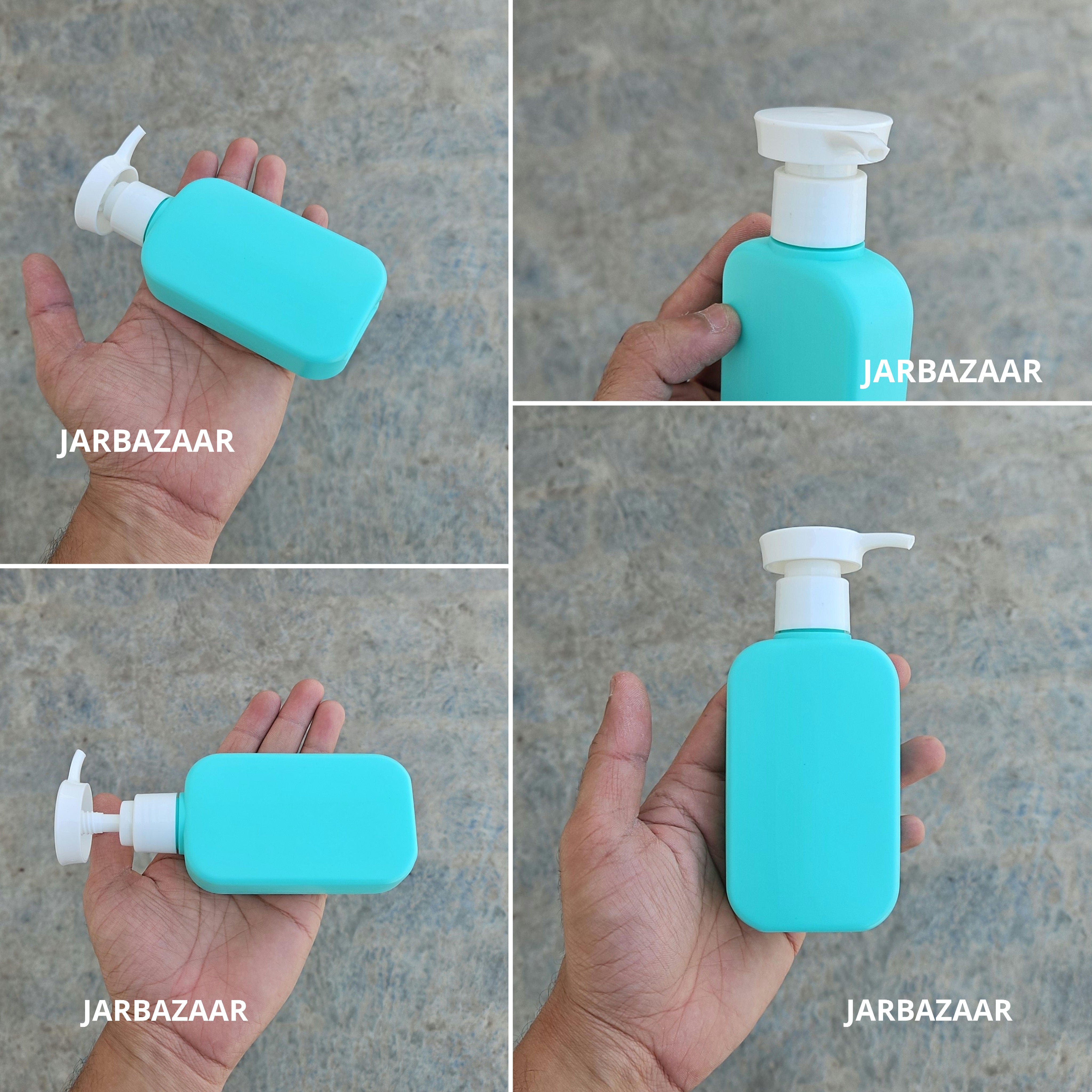 125 ML Flat Tile Green HDPE Bottle with Disc Top Dispenser Pump