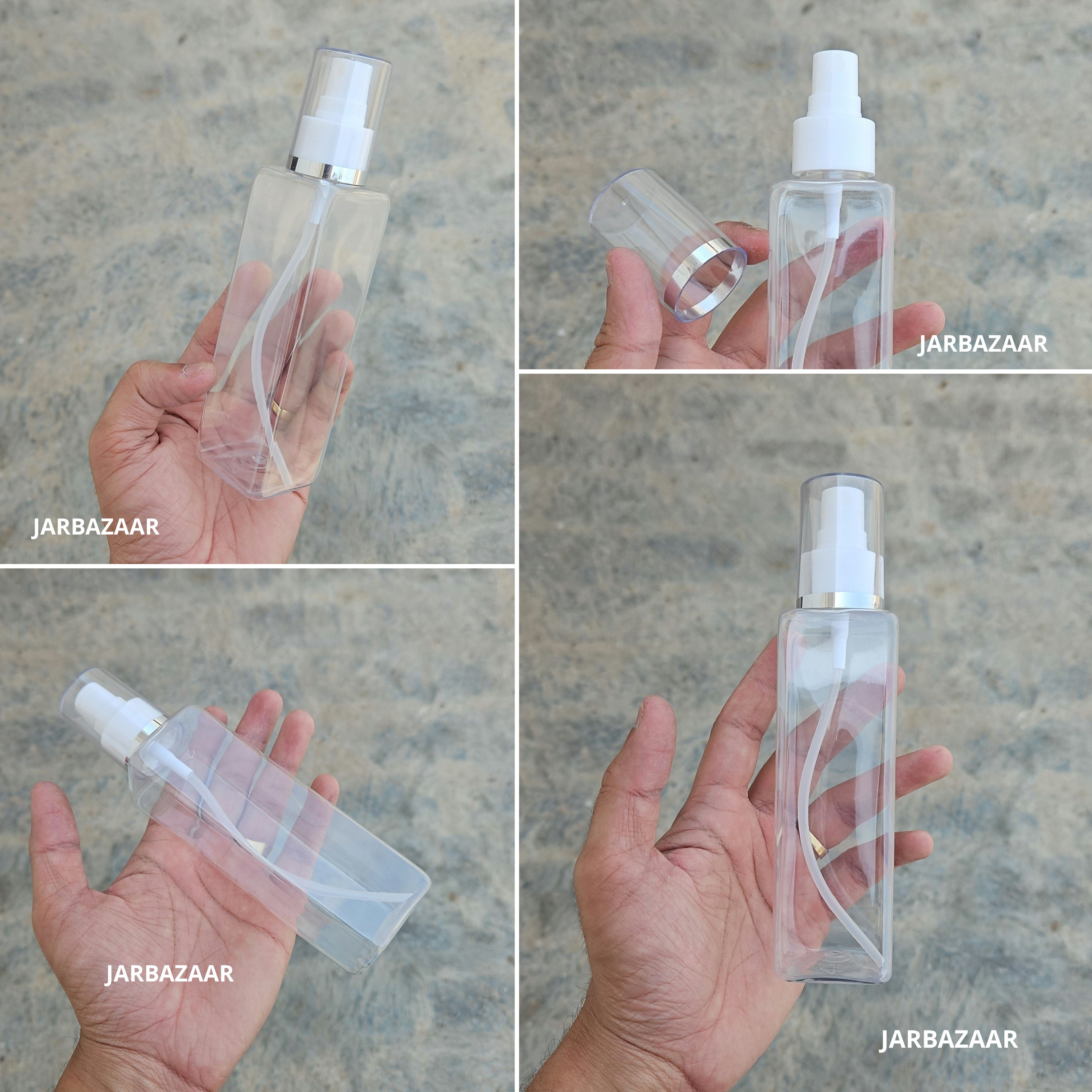 200 Ml Square Transparent - Silver Line White Spray