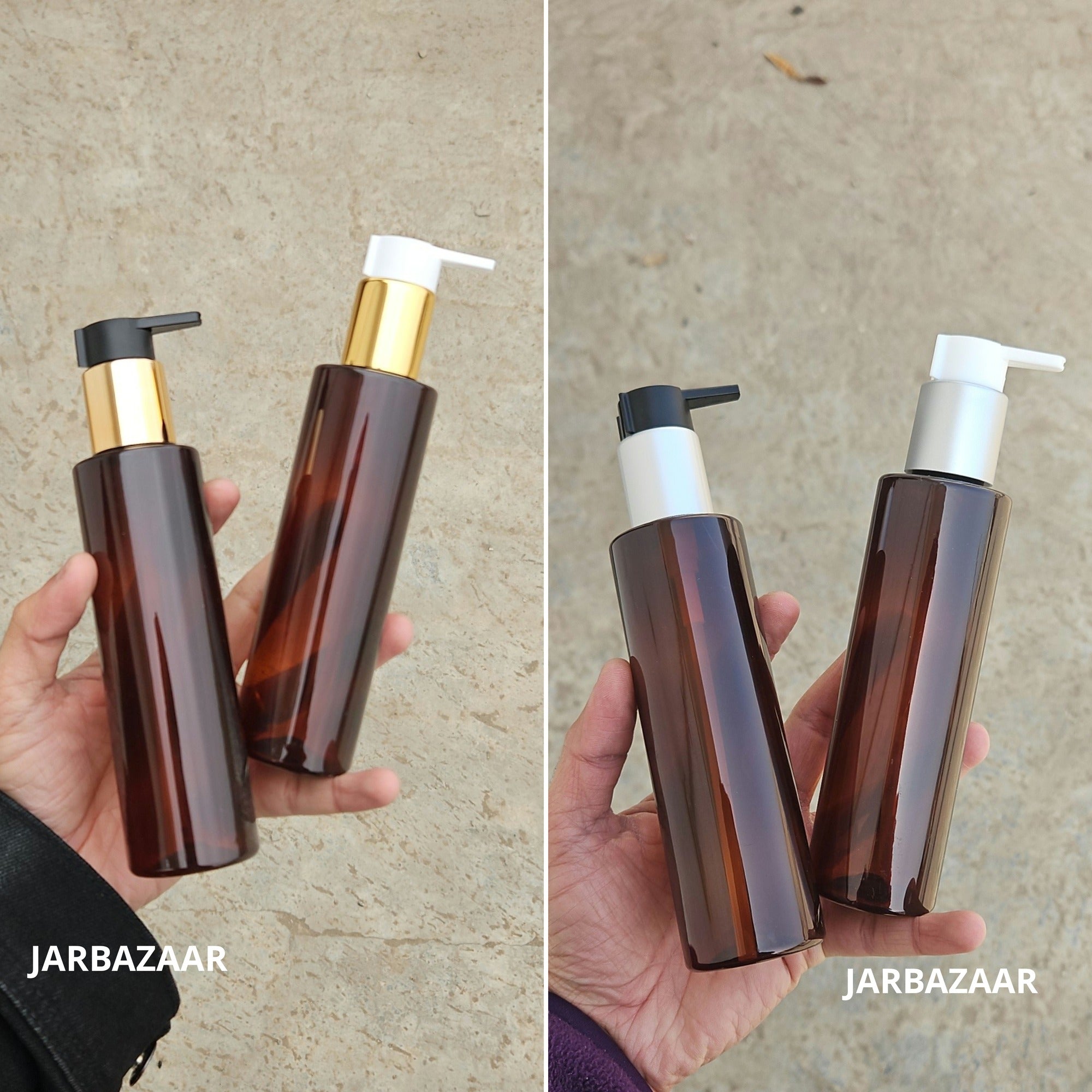 200 Ml Sleek Amber Pet Bottle - all fancy clip dispenser colours