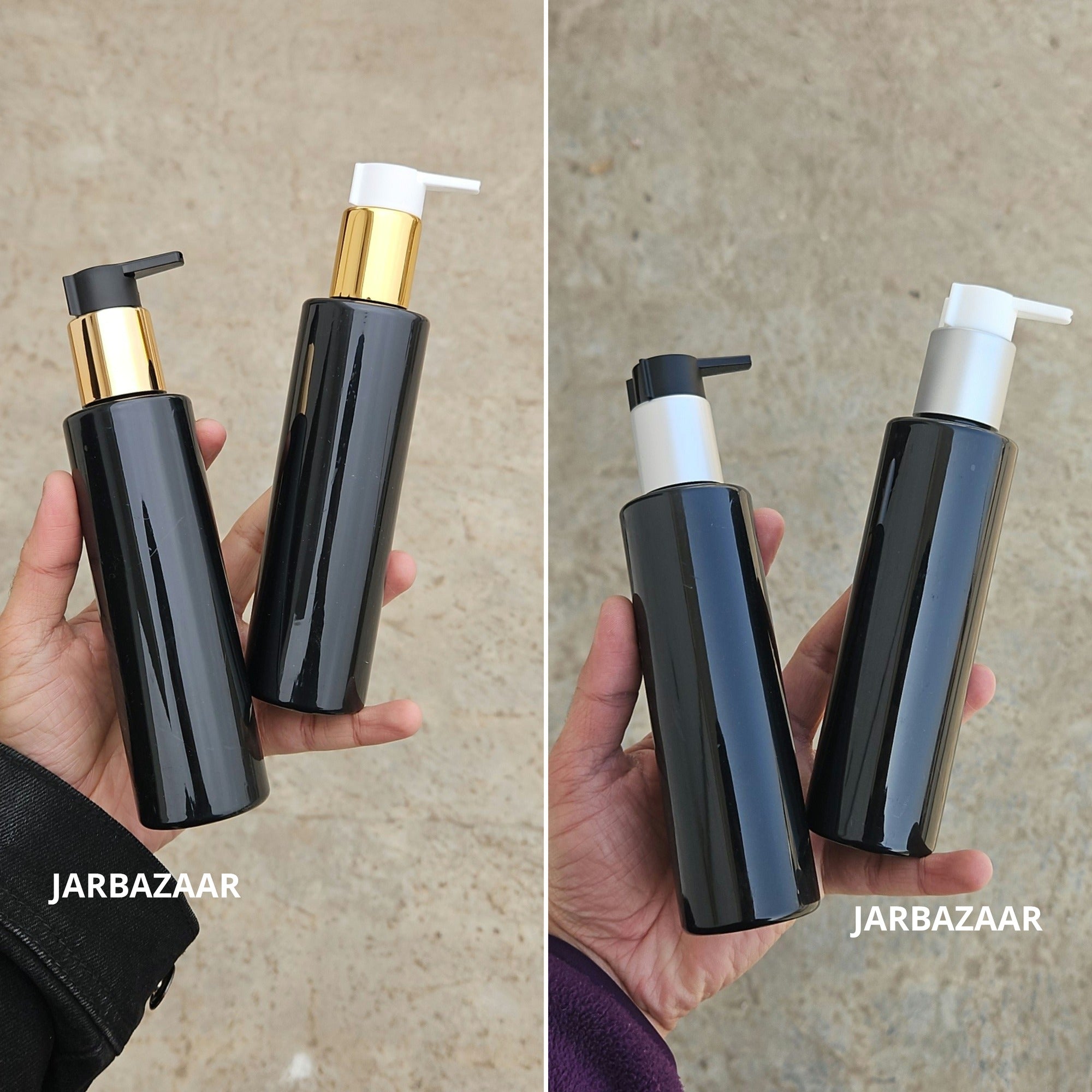 200 Ml Sleek Black Pet Bottle - all fancy clip dispenser colours