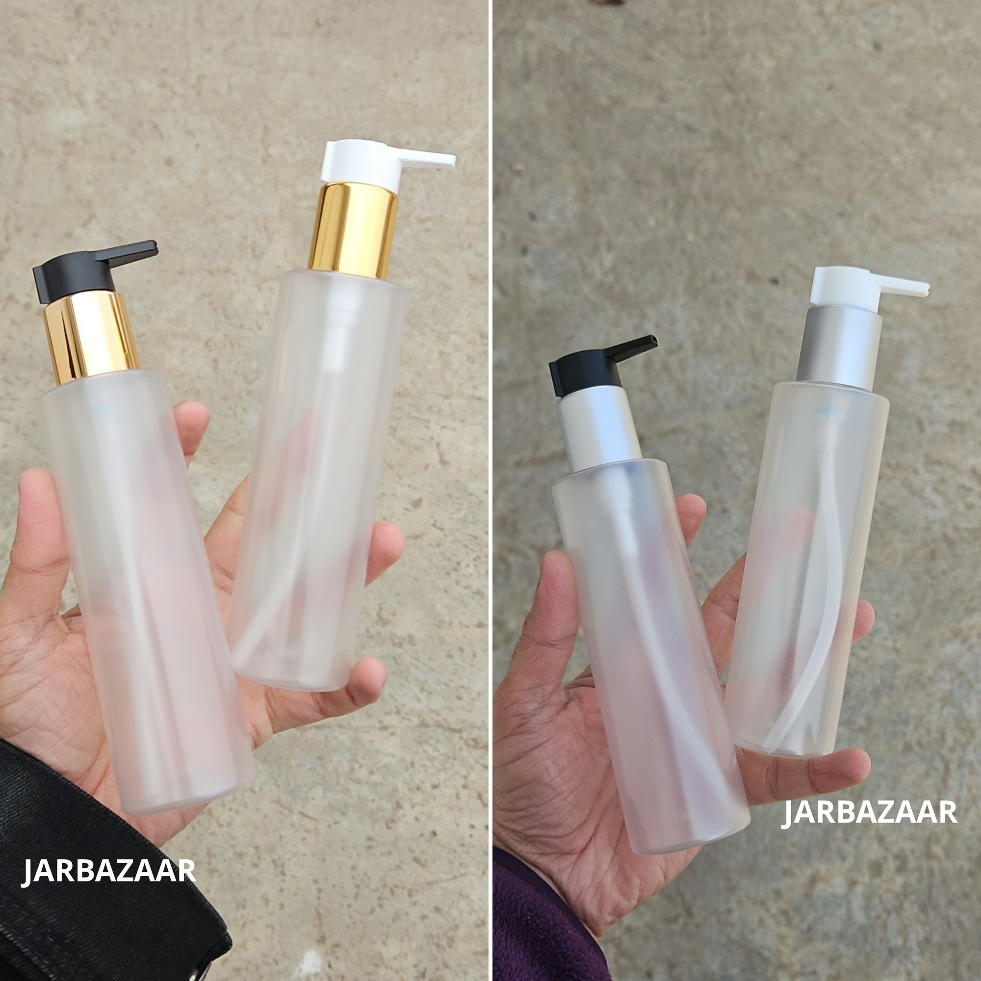200 Ml Sleek Frosted Pet Bottle - all fancy clip dispenser colours