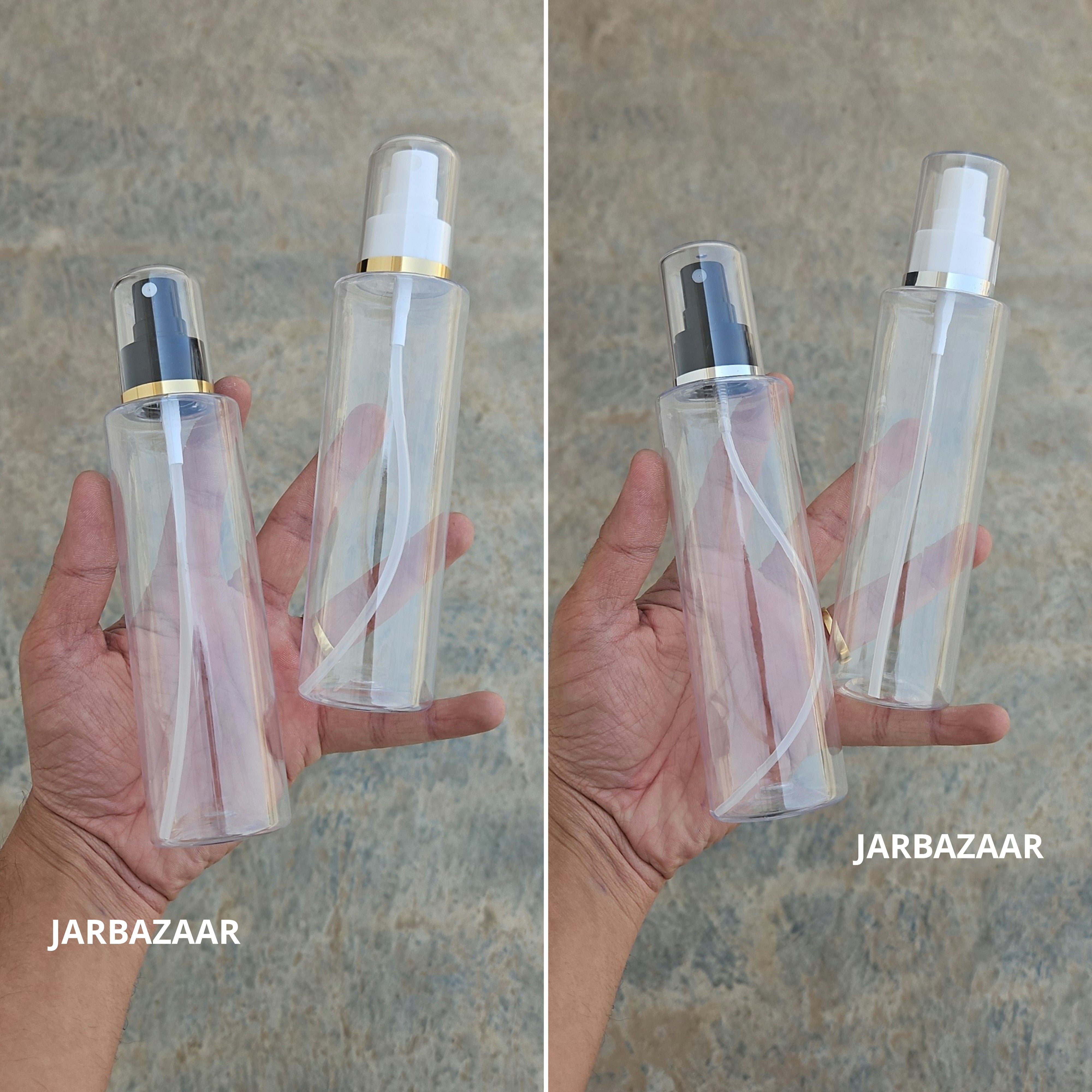 200 Ml Sleek Transparent Pet Bottle ( With AS Spray Pumps )