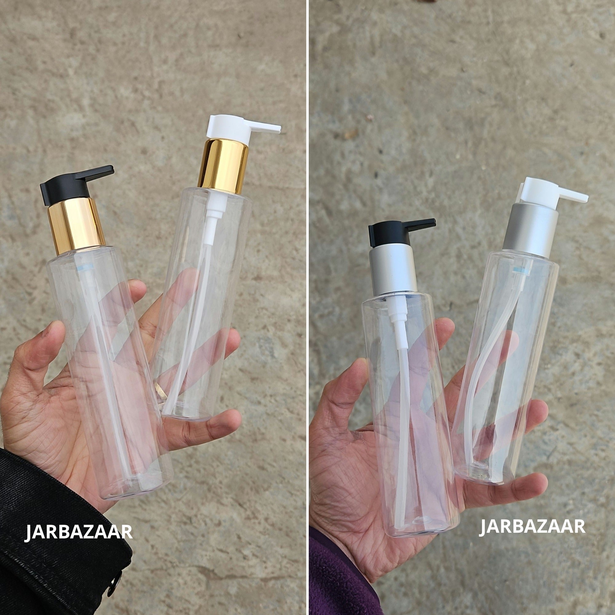 200 Ml Sleek Transparent Pet Bottle - all fancy clip dispenser colours