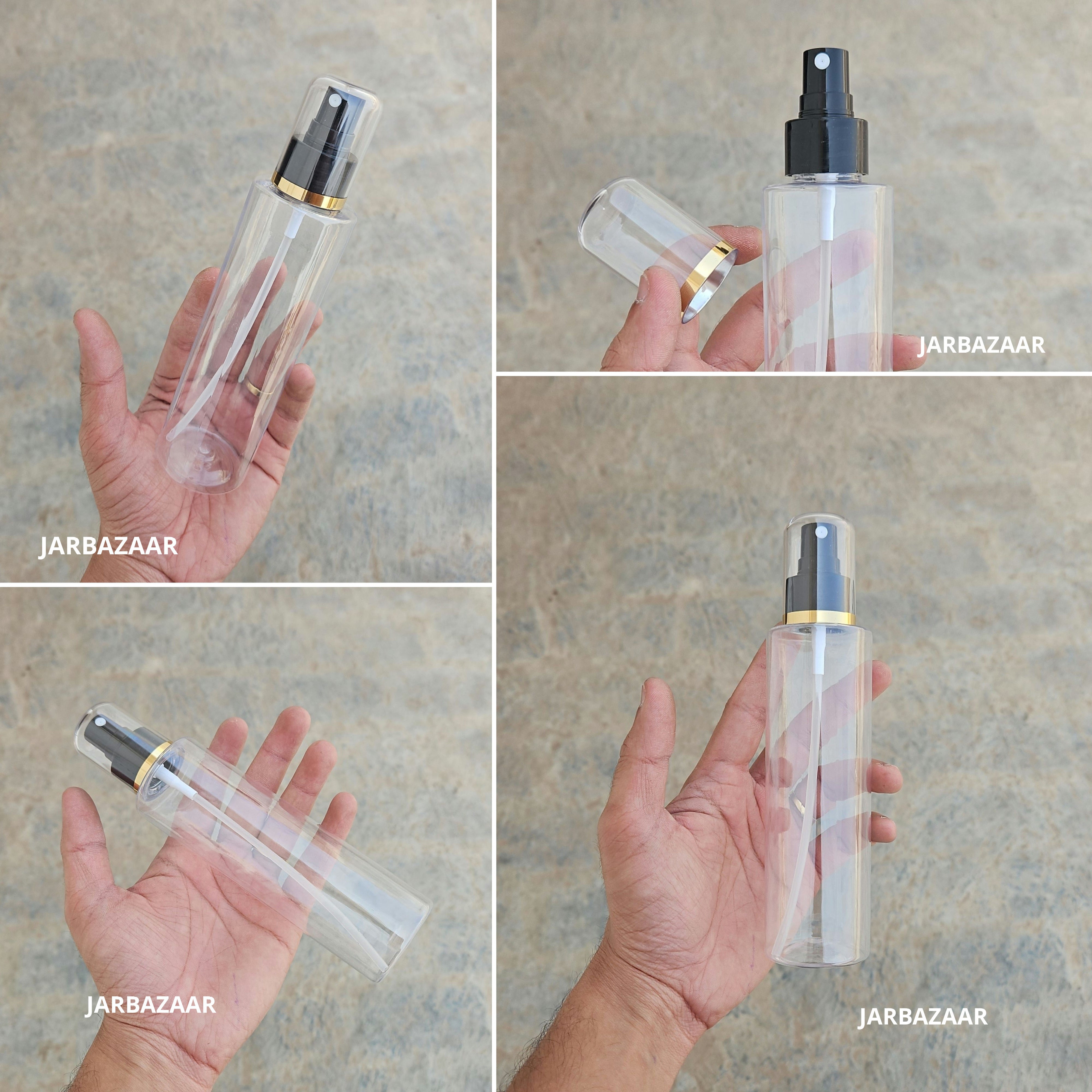 200 Ml Sleek Transparent Pet Bottle ( With AS Spray Pumps )