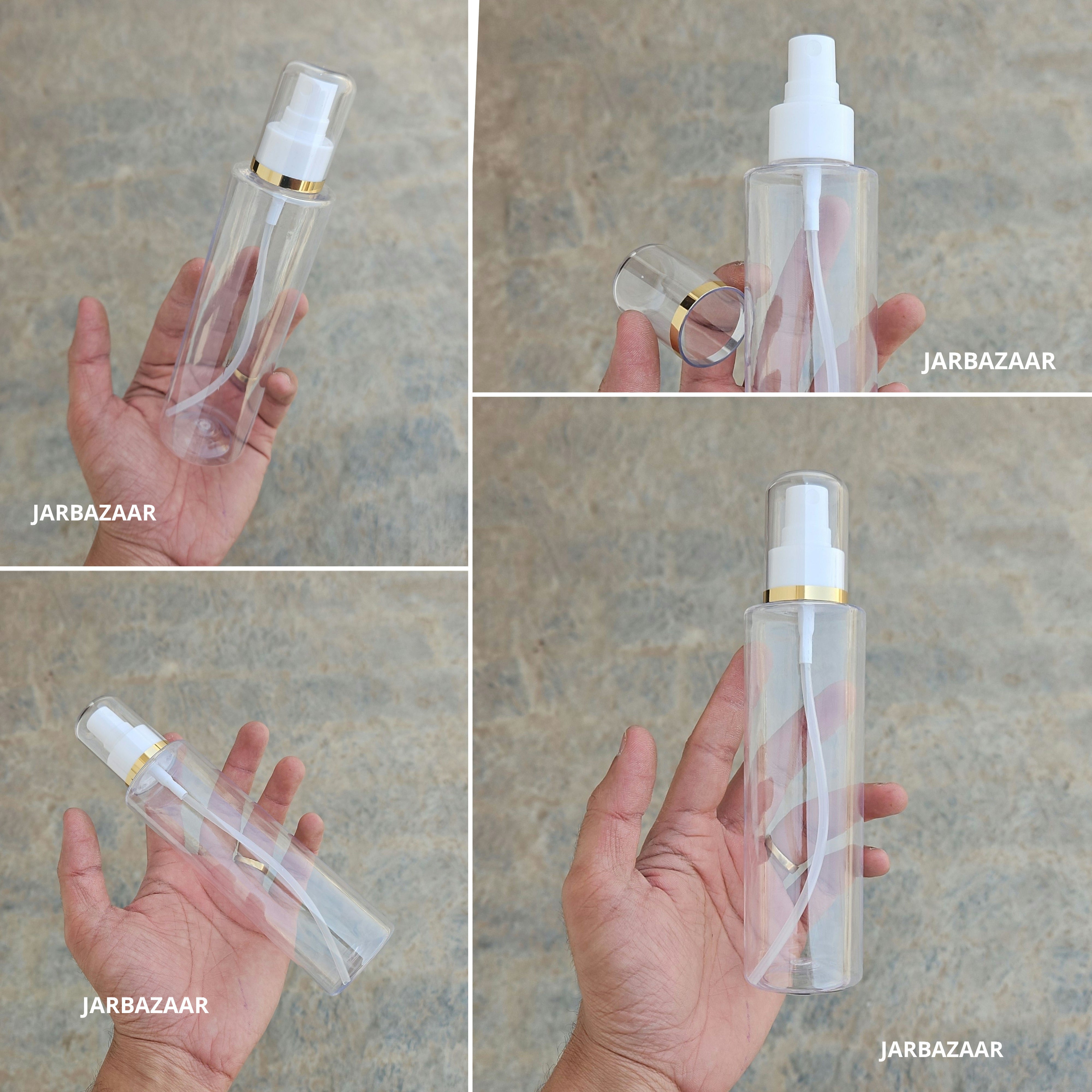 200 Ml Sleek Transparent Pet Bottle ( With AS Spray Pumps )