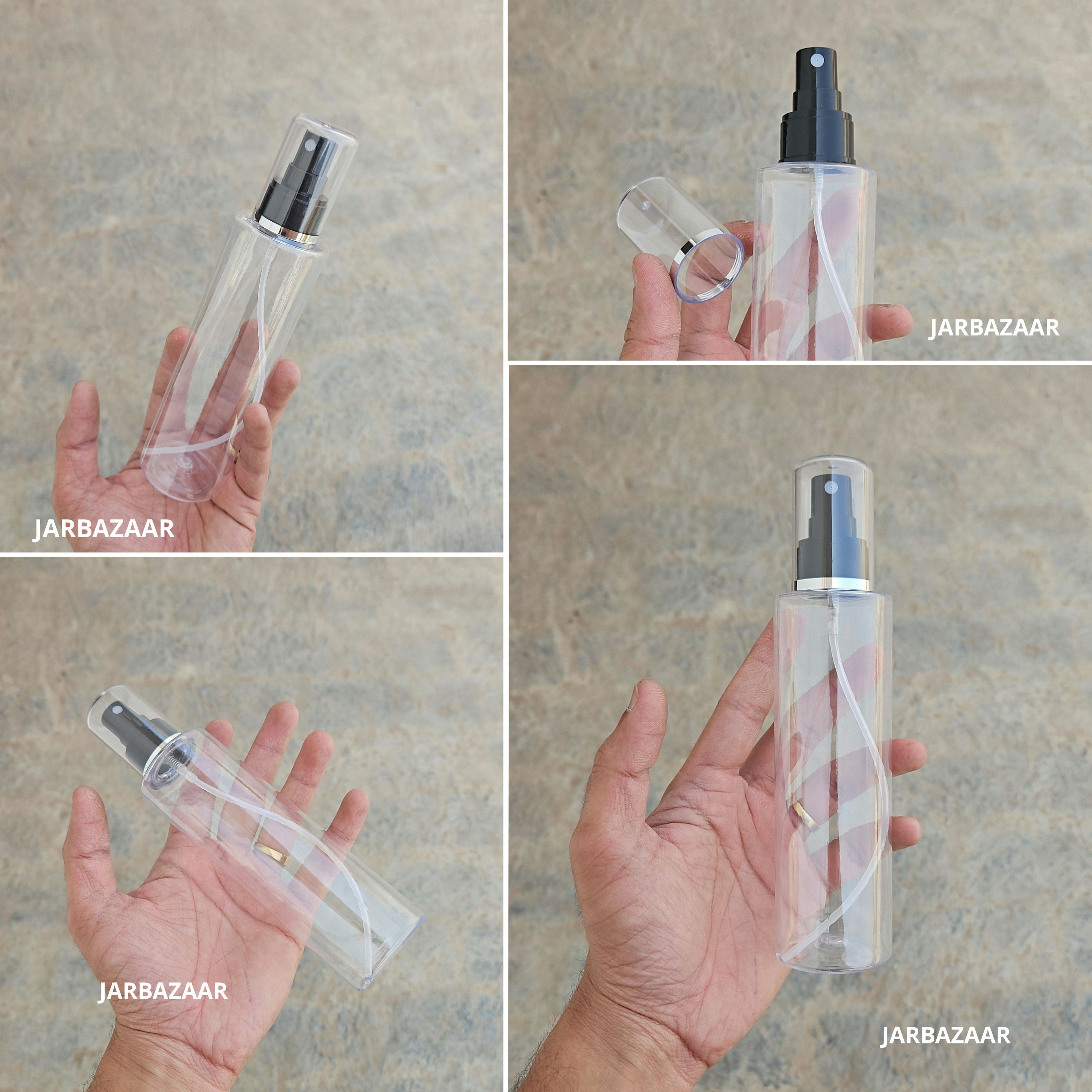 200 Ml Sleek Transparent Pet Bottle ( With AS Spray Pumps )