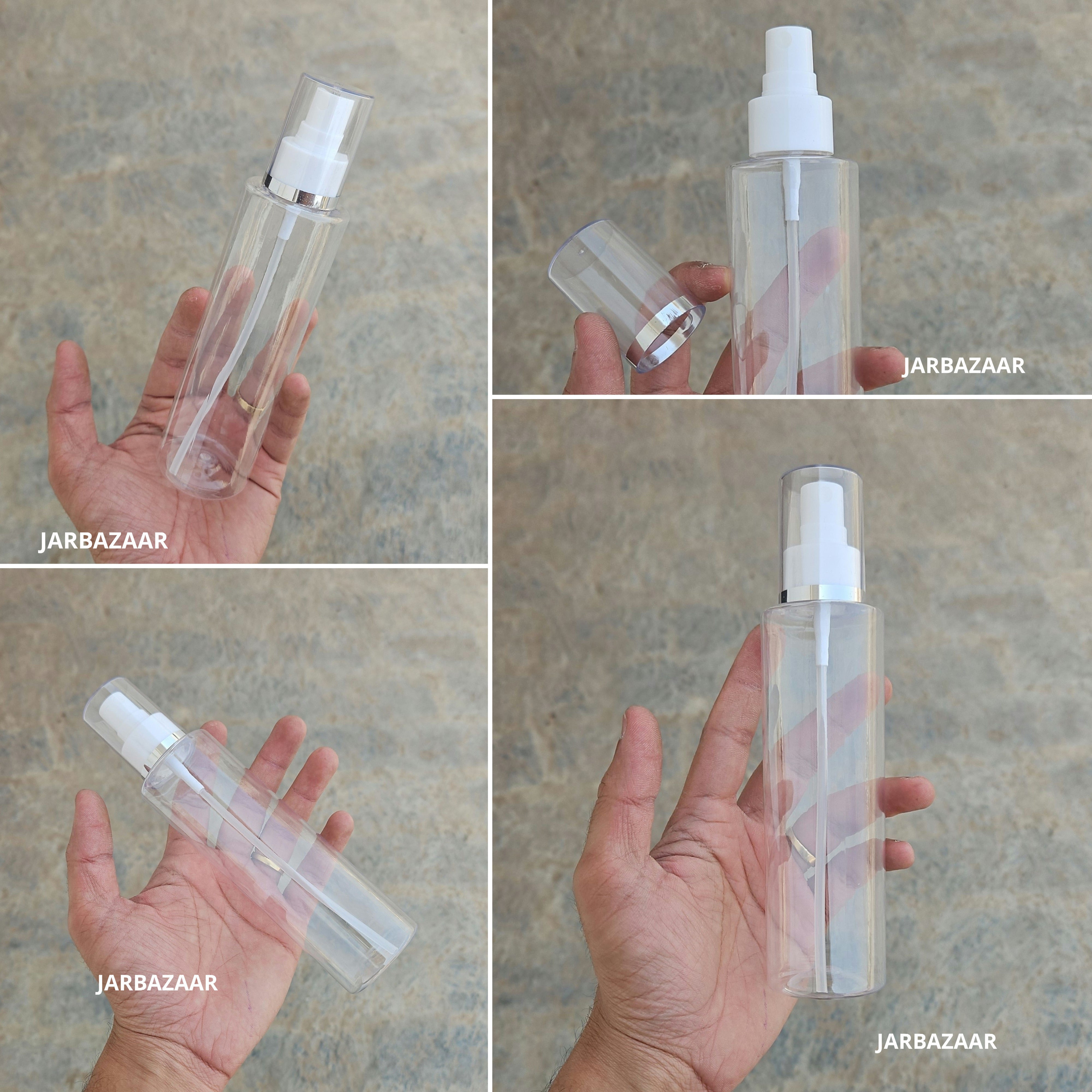 200 Ml Sleek Transparent Pet Bottle ( With AS Spray Pumps )