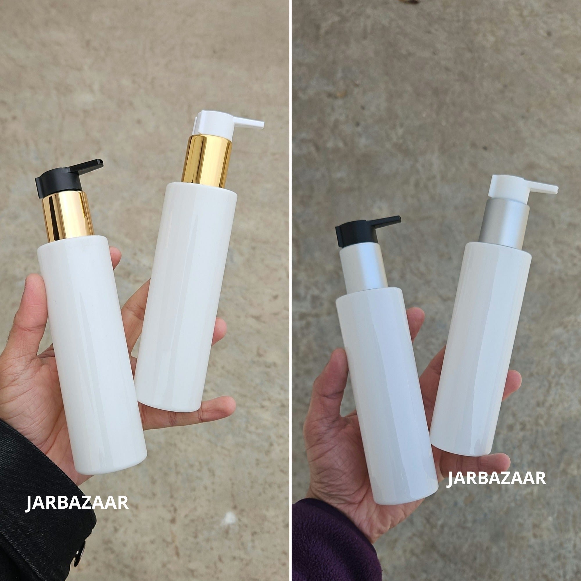 200 Ml Sleek White Pet Bottle - all fancy clip dispenser colours