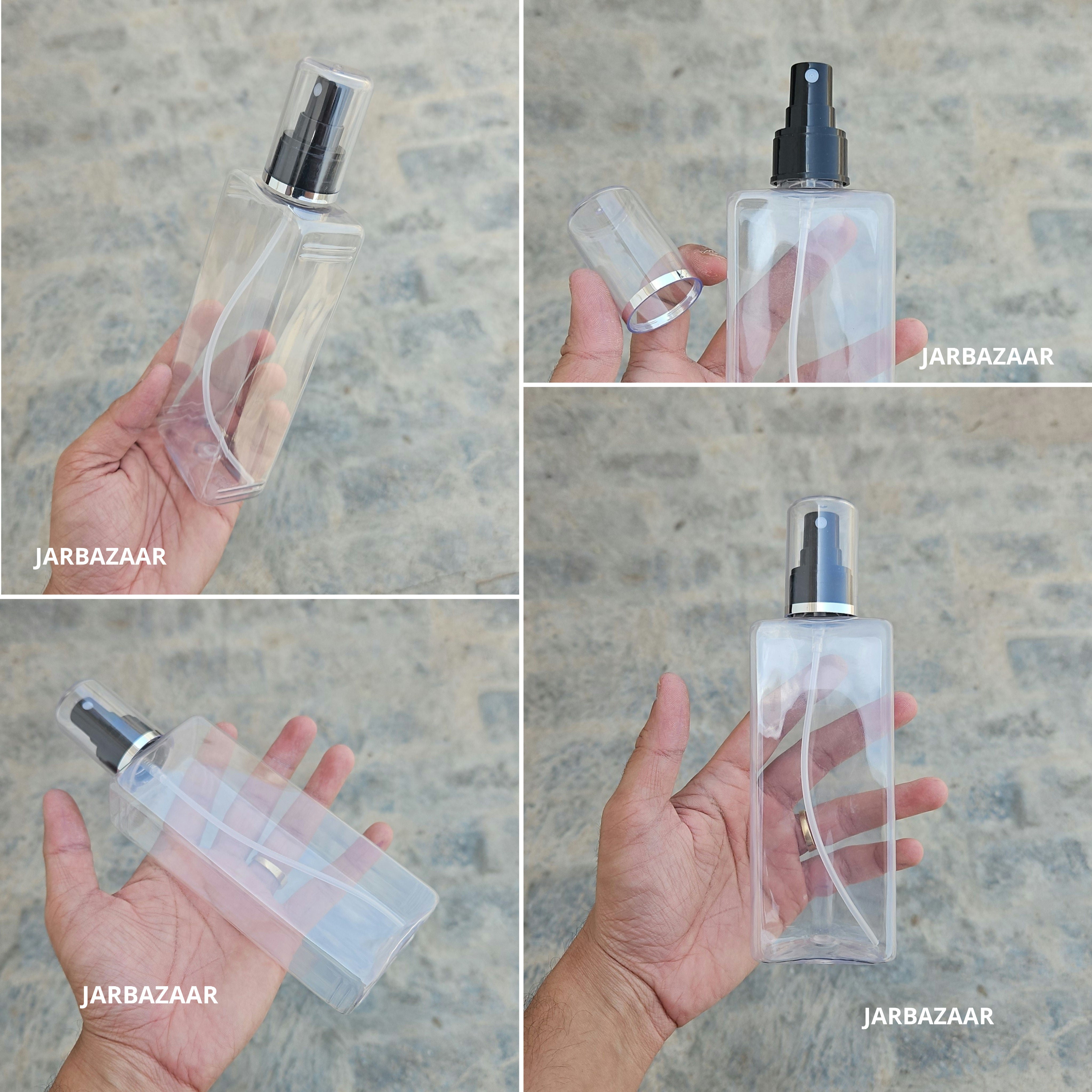250 Ml Rectangle T.P. Pet Bottle - Golden Line White Spray
