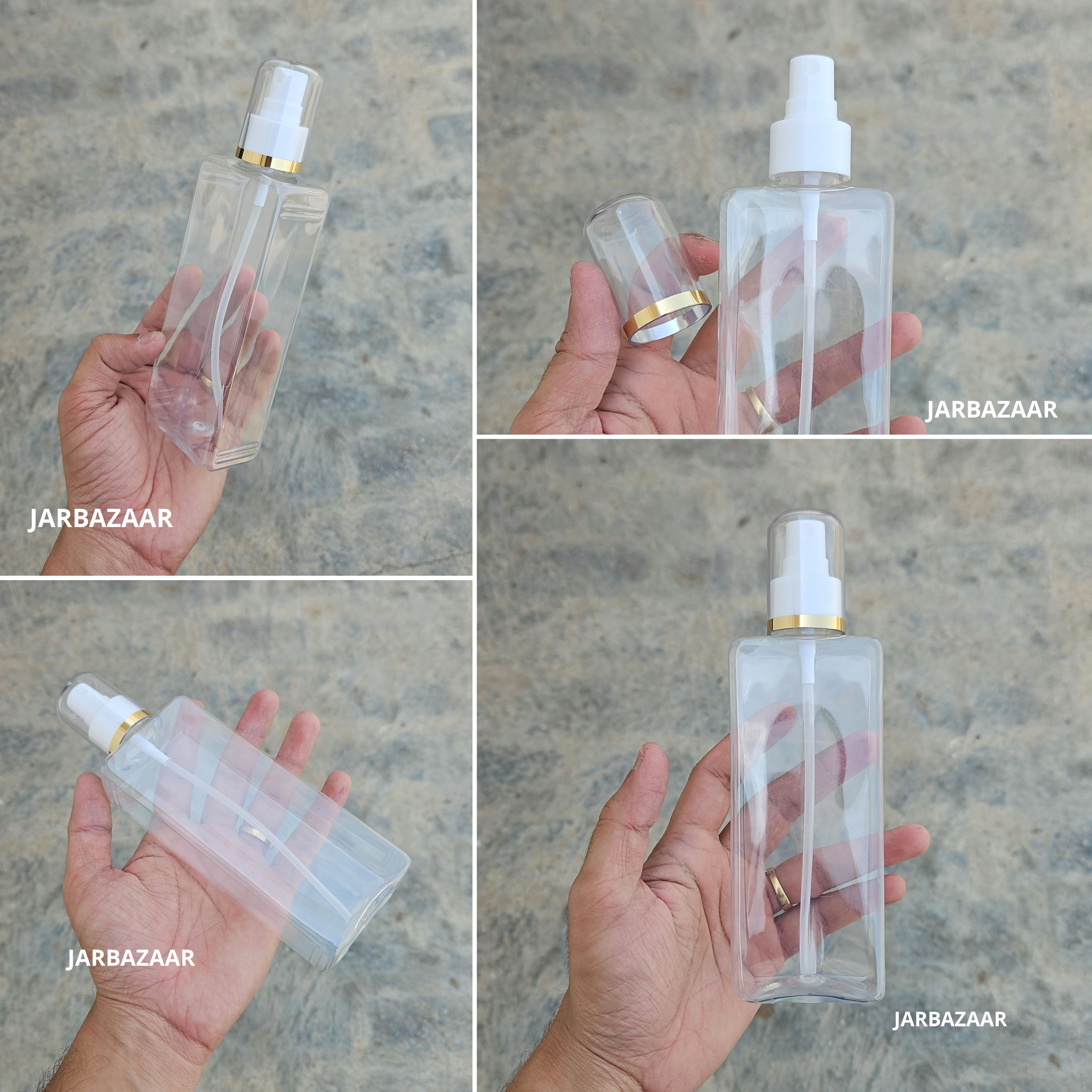 250 Ml Rectangle T.P. Pet Bottle - Silver Line Black Spray
