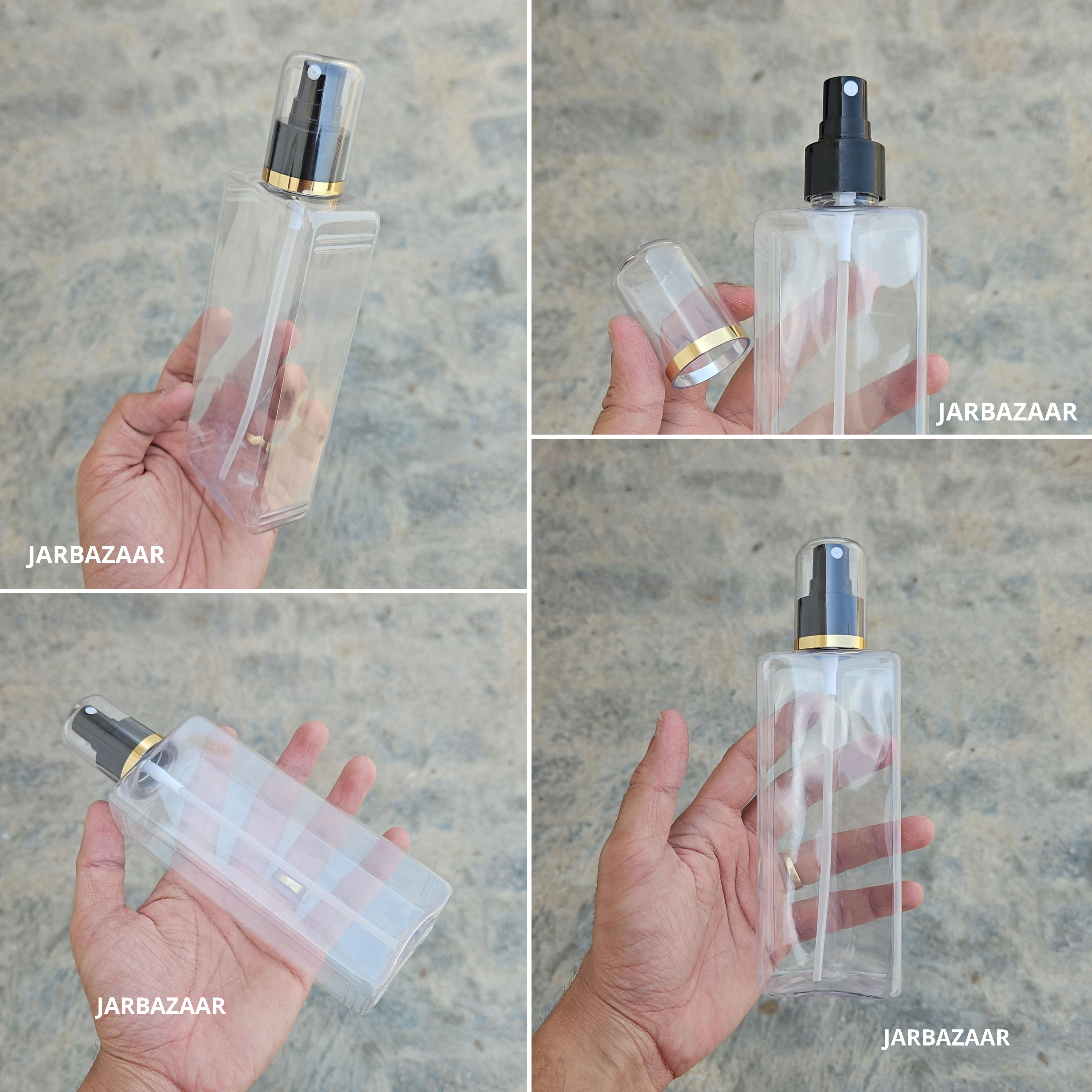 250 Ml Rectangle T.P. Pet Bottle - Silver Line White Spray