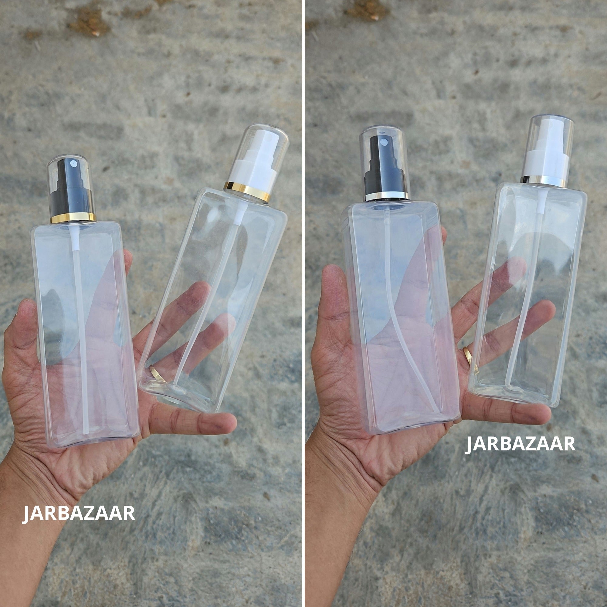 250 Ml Rectangle T.P. Pet Bottle with spray pumps