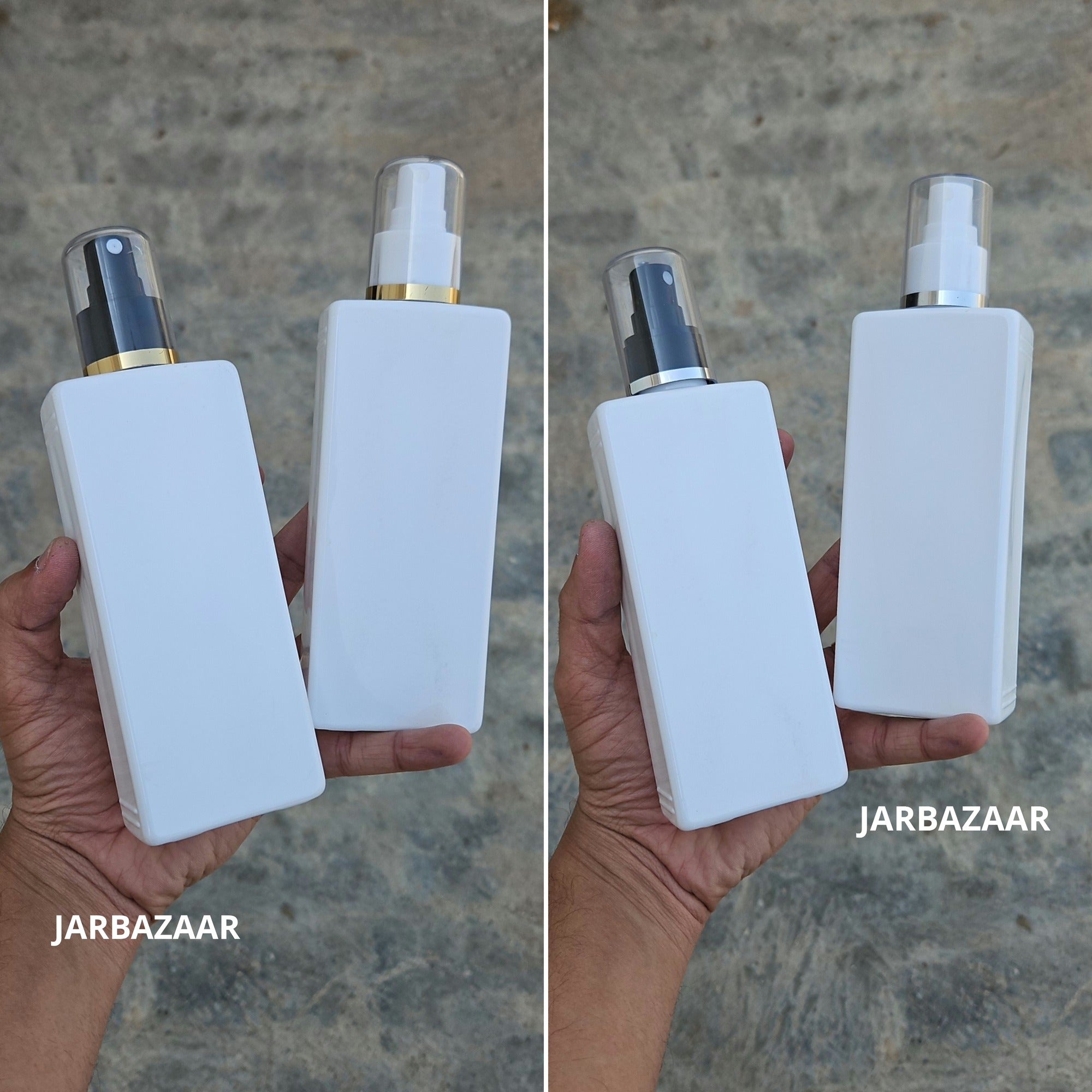 250 Ml Rectangle White Pet Bottle with spray pumps