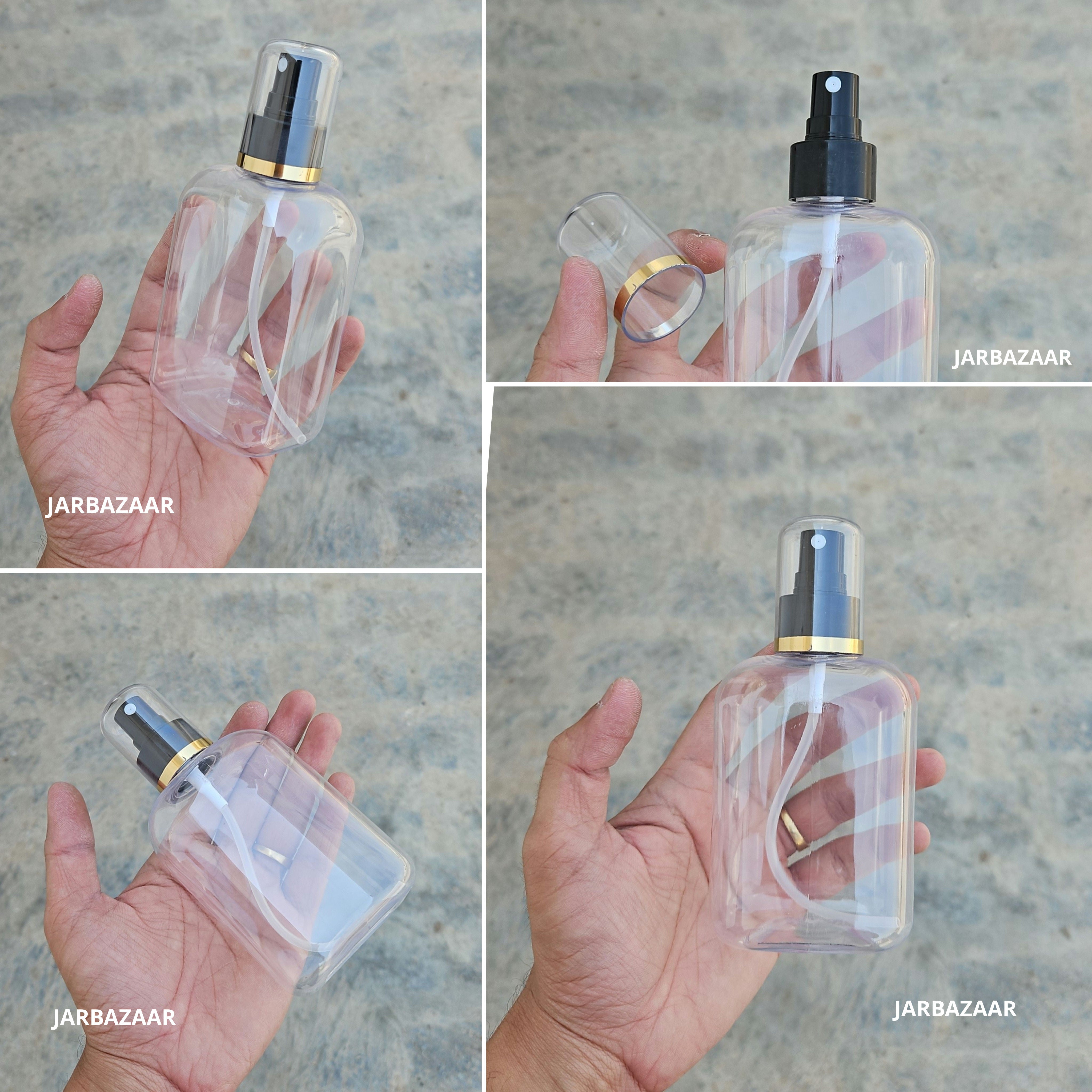 250 Ml Sq. H.W. Pet Bottle - Golden Line Black Spray