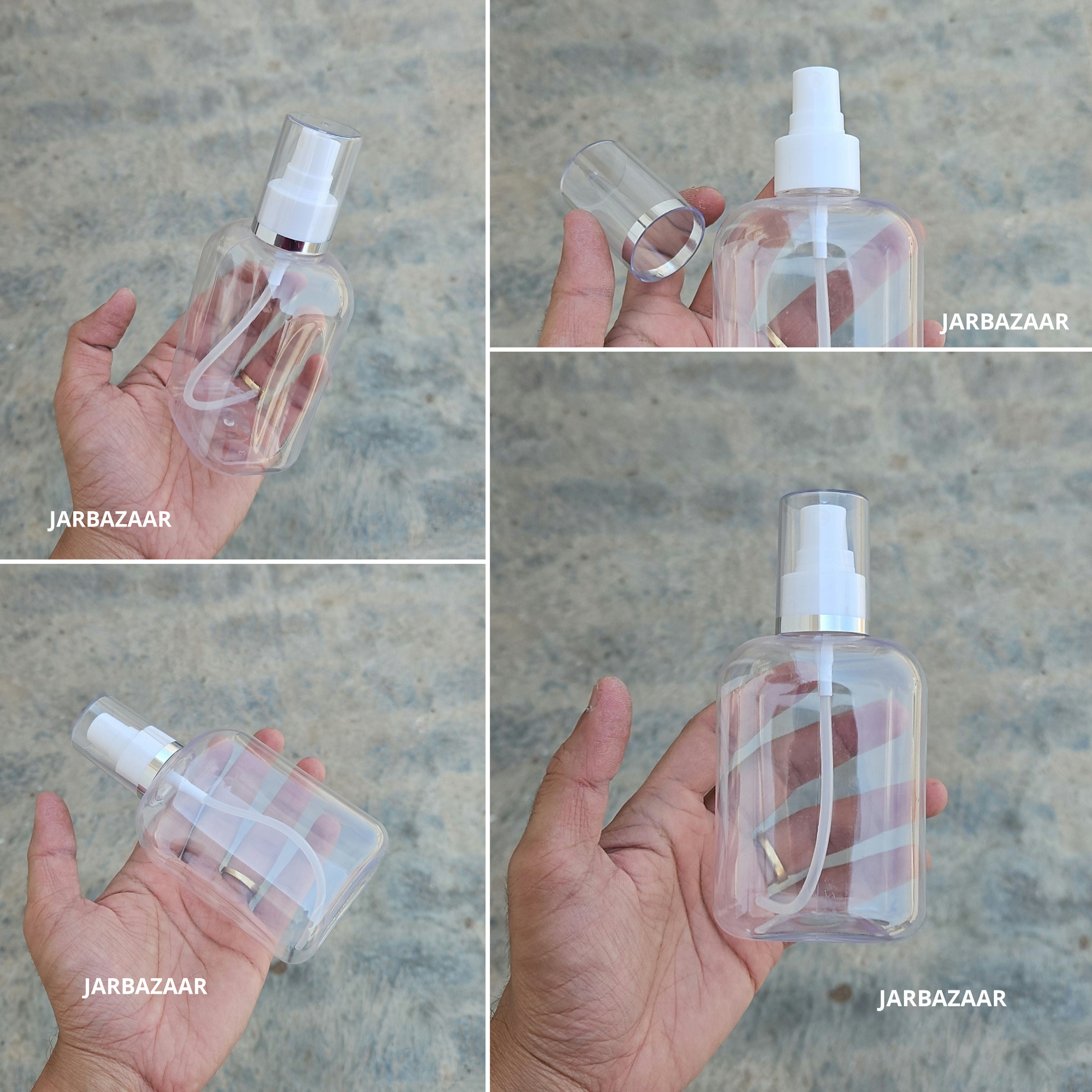 250 Ml Sq. H.W. Pet Bottle - Silver Line White Spray
