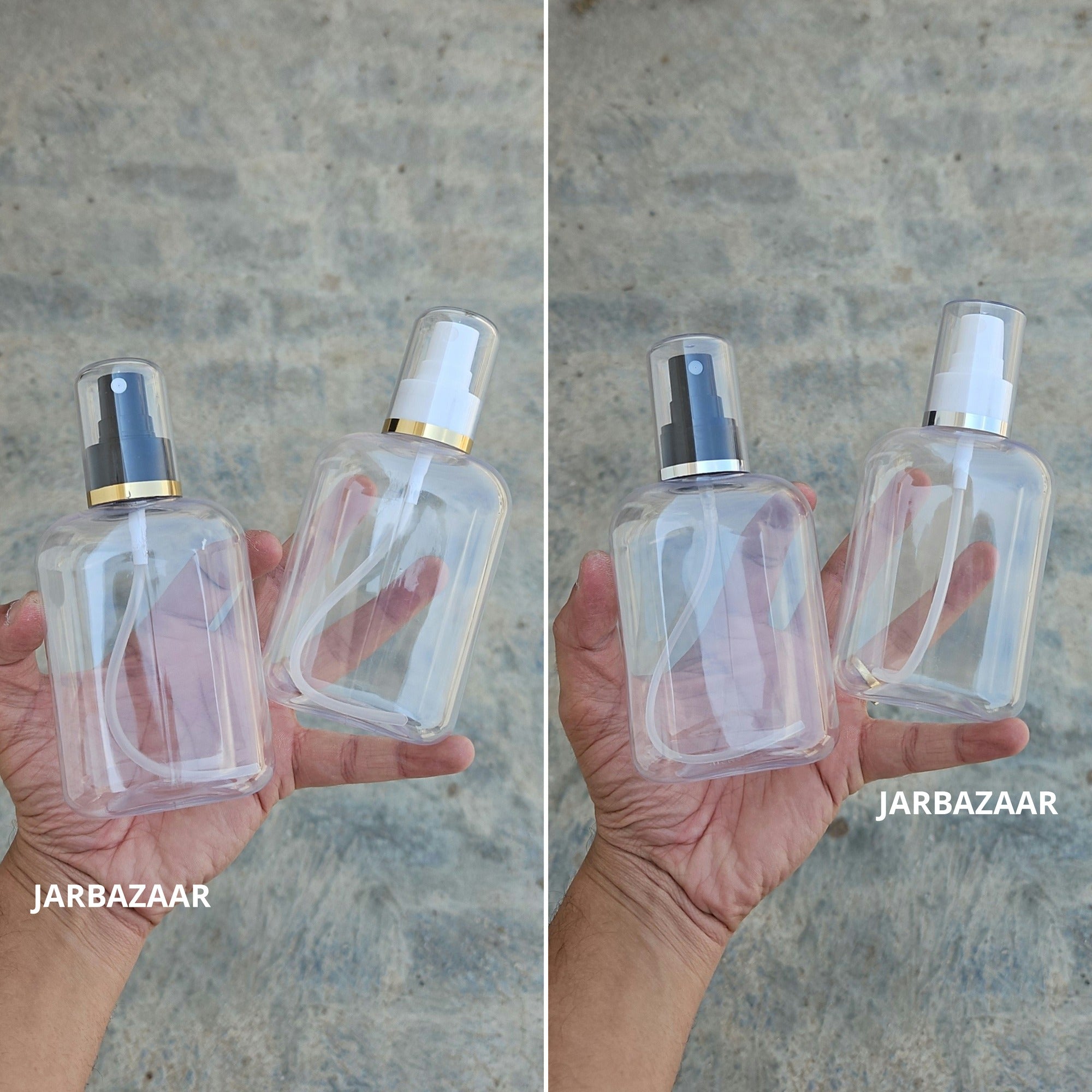250 Ml Sq. H.W. Pet Bottle with spray pumps