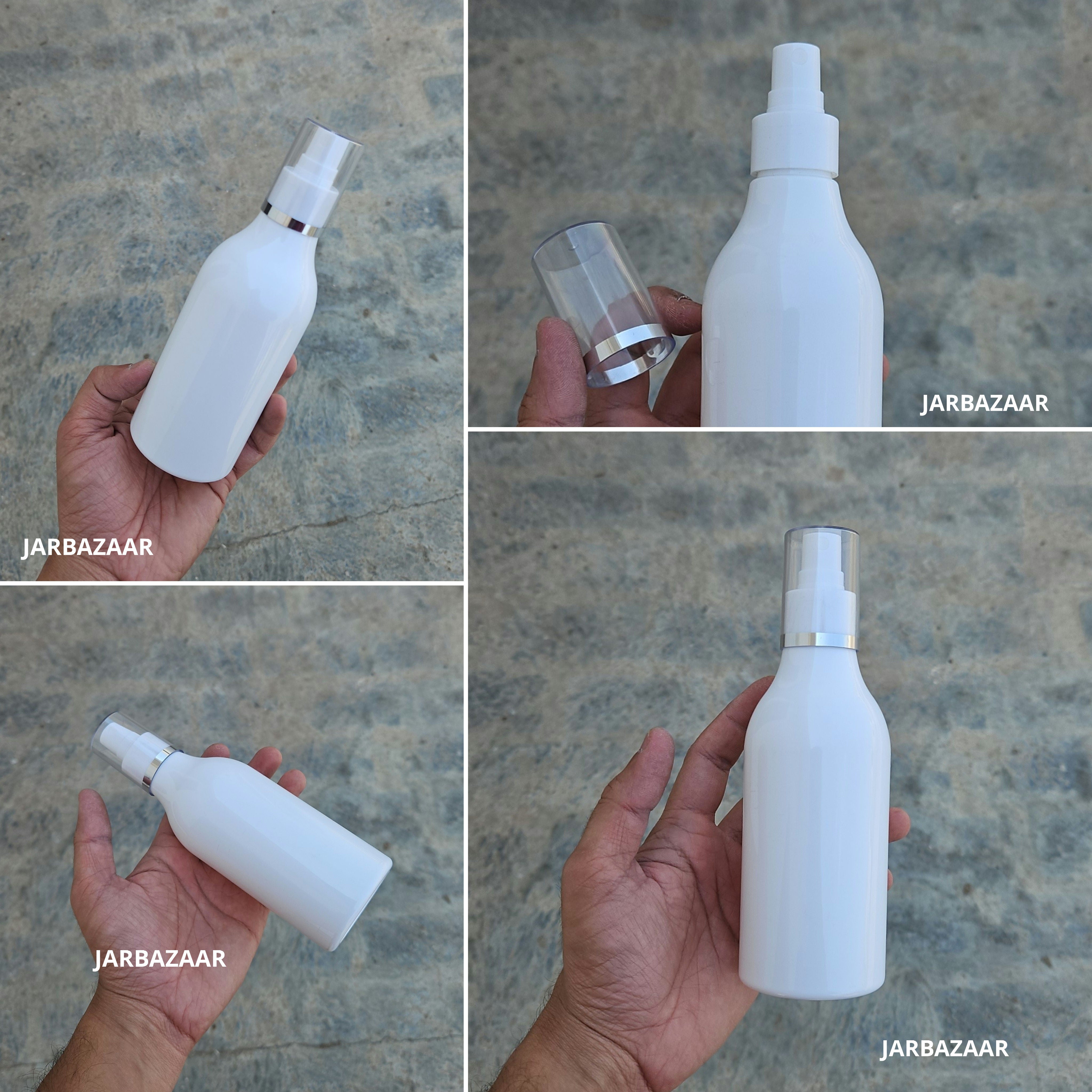 300 Ml Nutri White Pet Bottle - Golden Line Black Spray