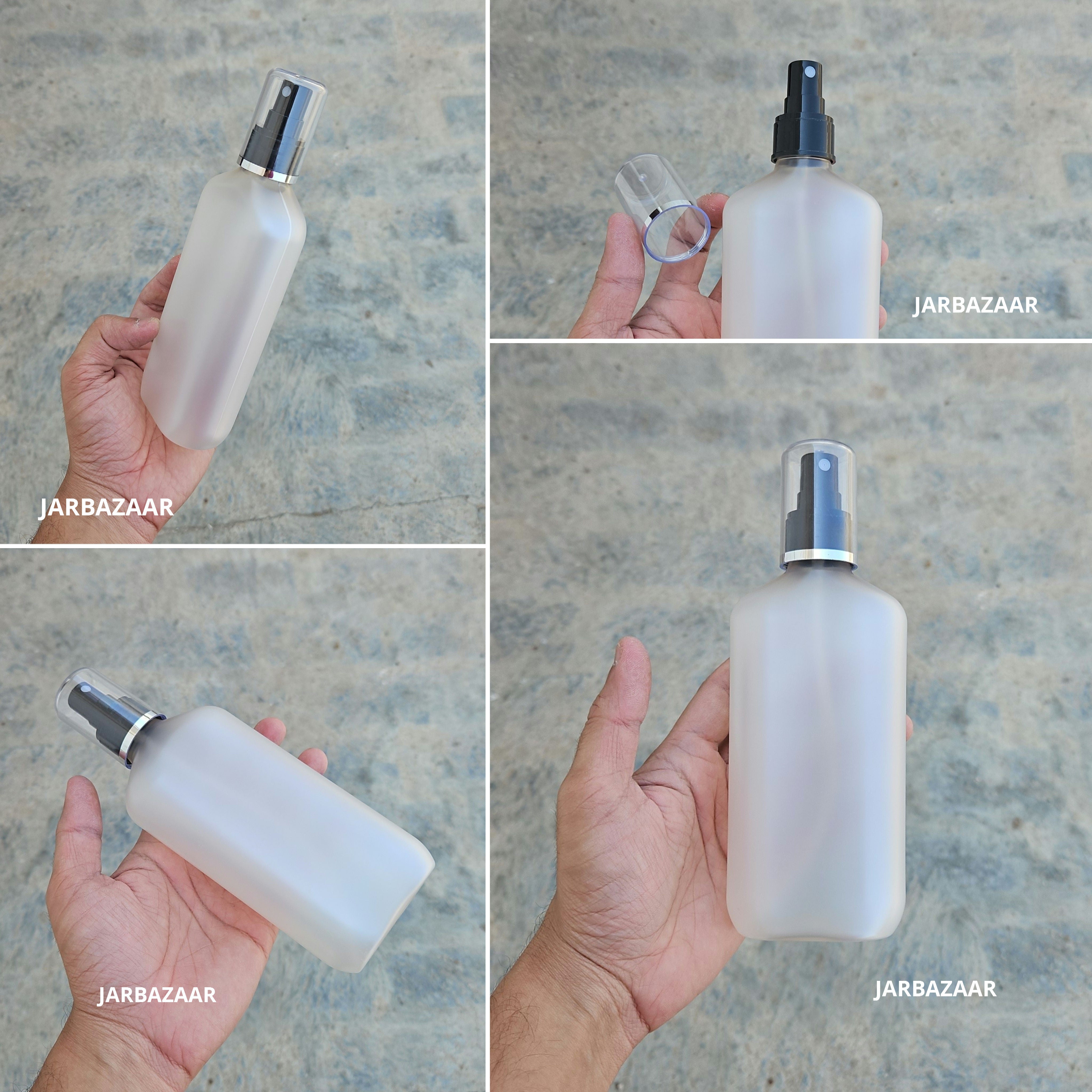 300 Ml Frosted Pet Bottle - Silver Line Black Spray