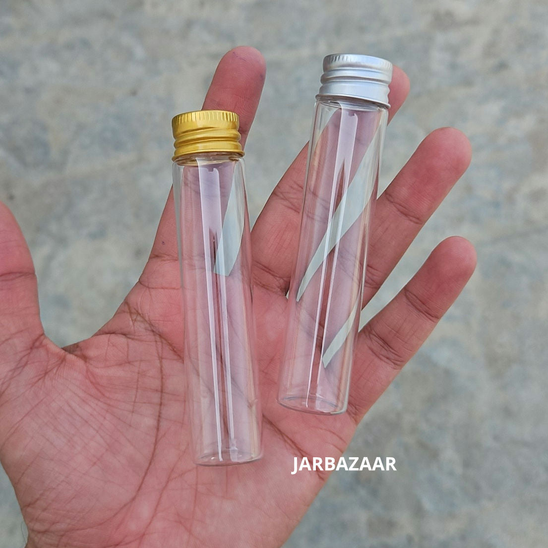 30 ML DIY glass tubes with gold and silver caps