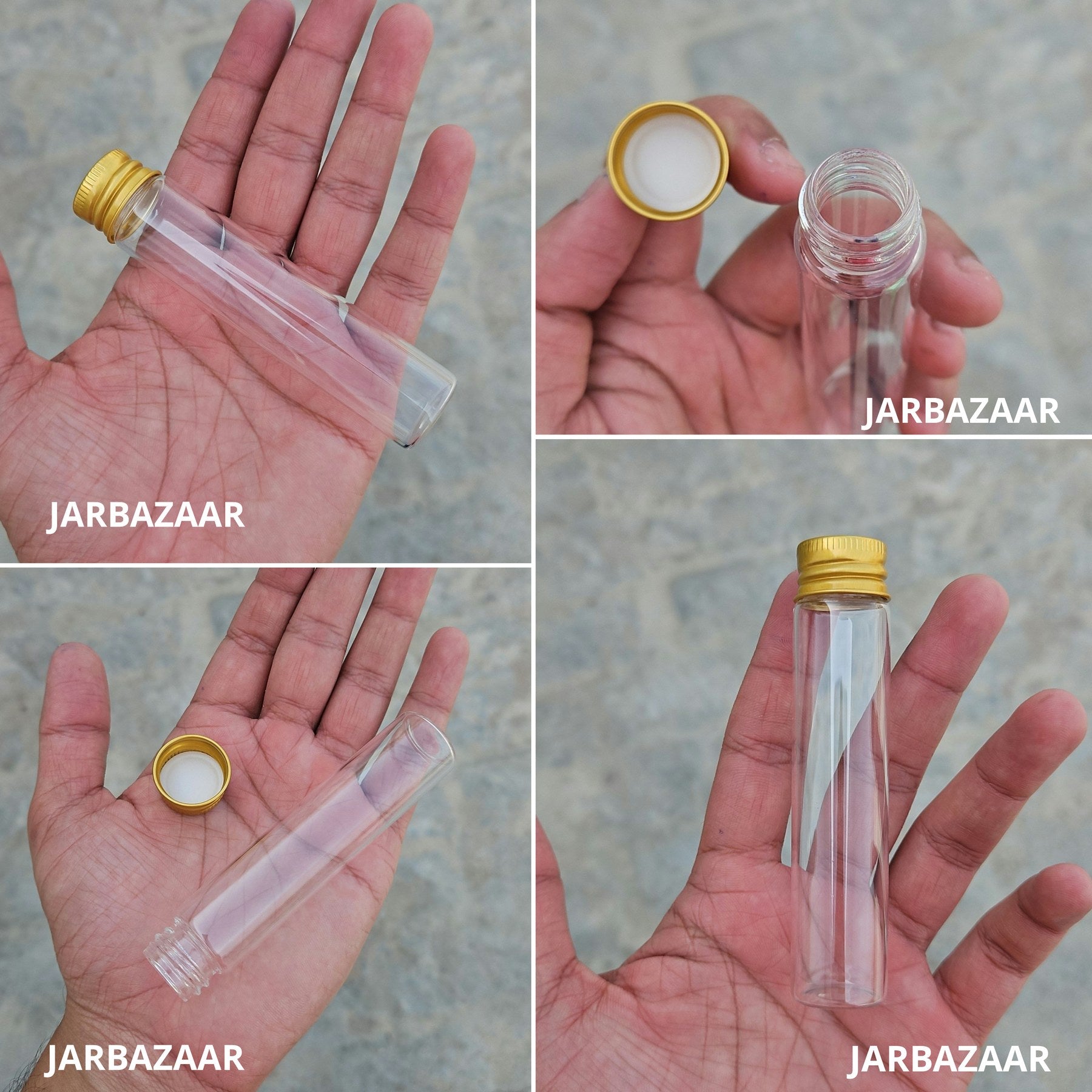 30 ML DIY glass tube with gold cap