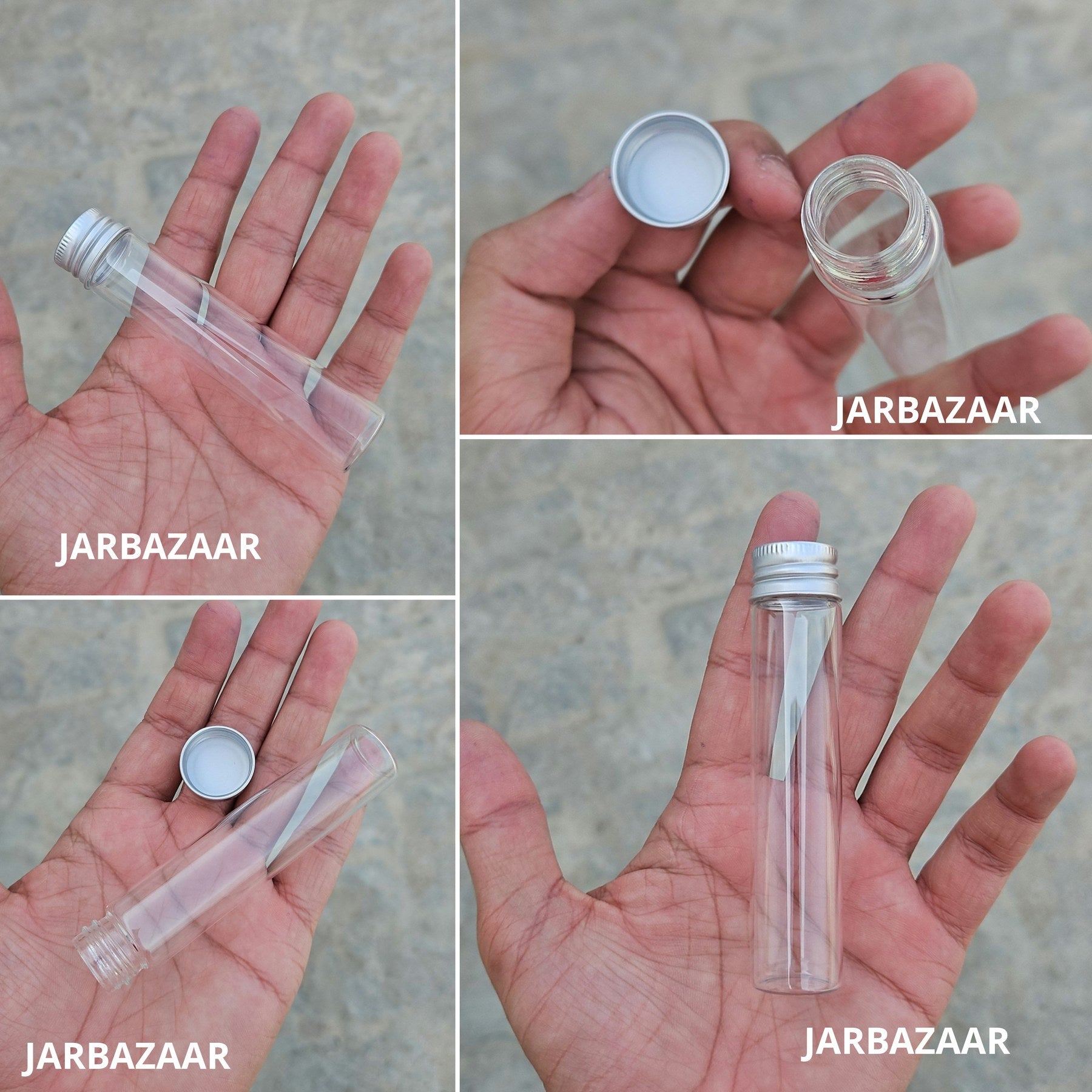 30 ML DIY glass tube with silver cap