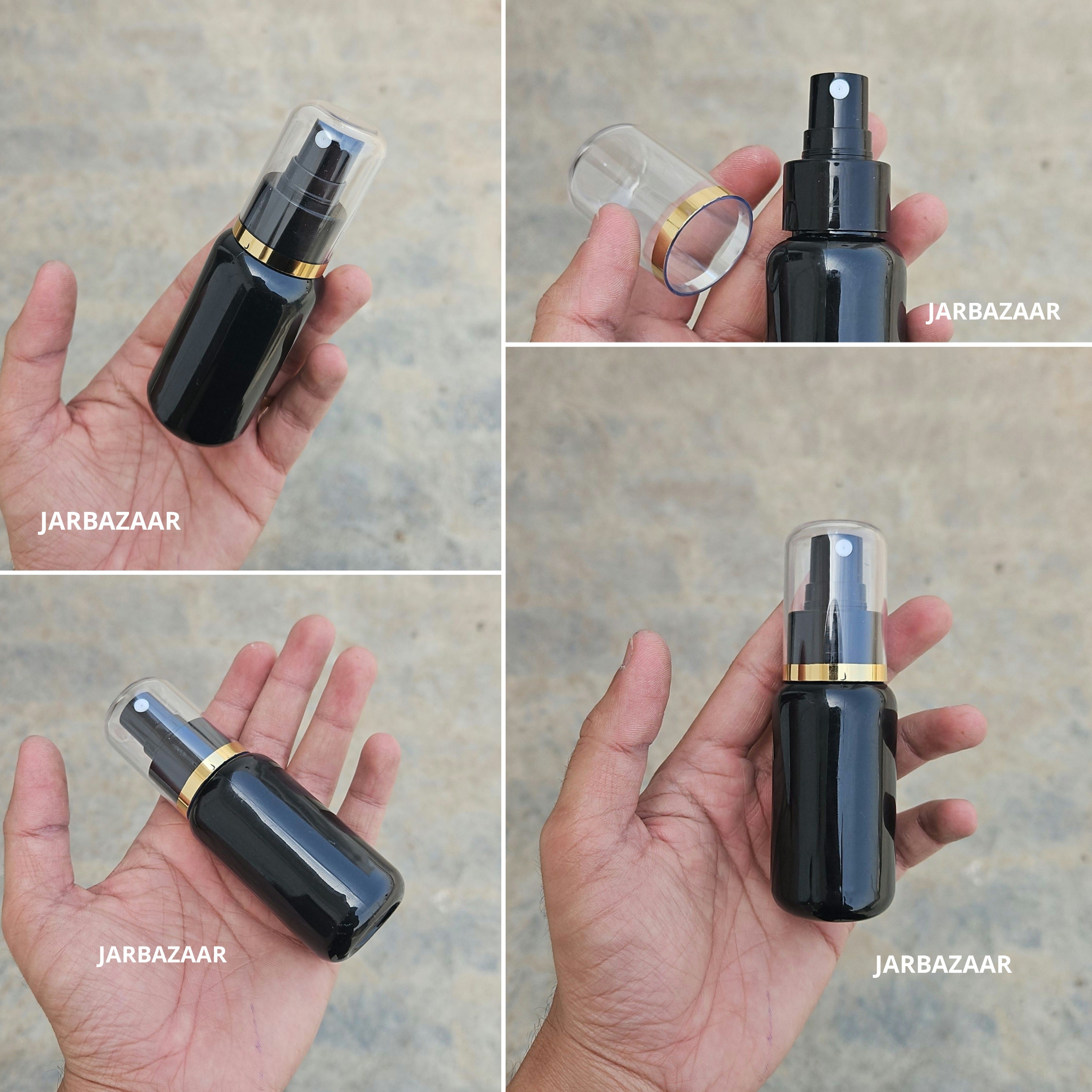 50 Ml Boston Black Pet Bottle ( With AS Spray Pumps )