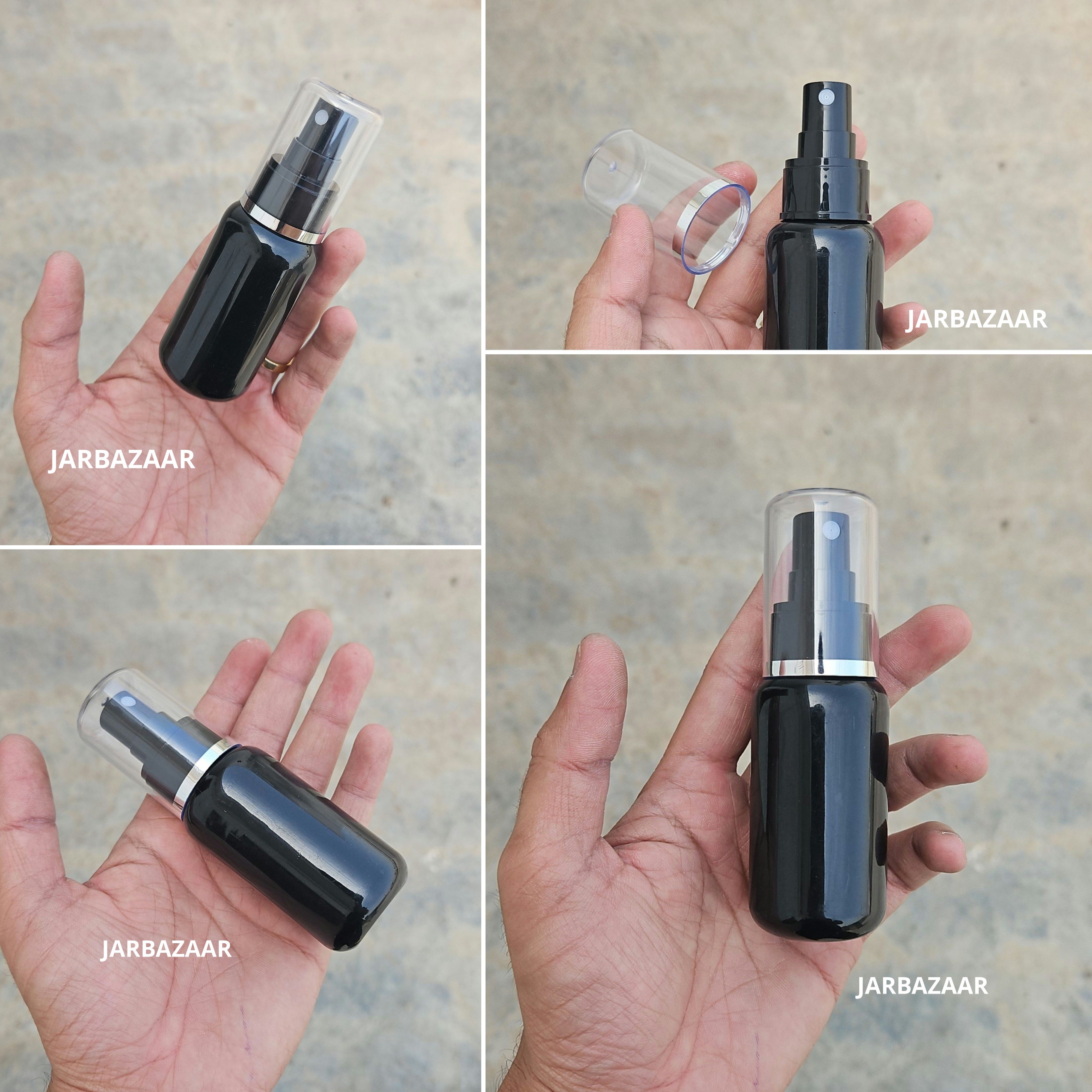 50 Ml Boston Black Pet Bottle ( With AS Spray Pumps )