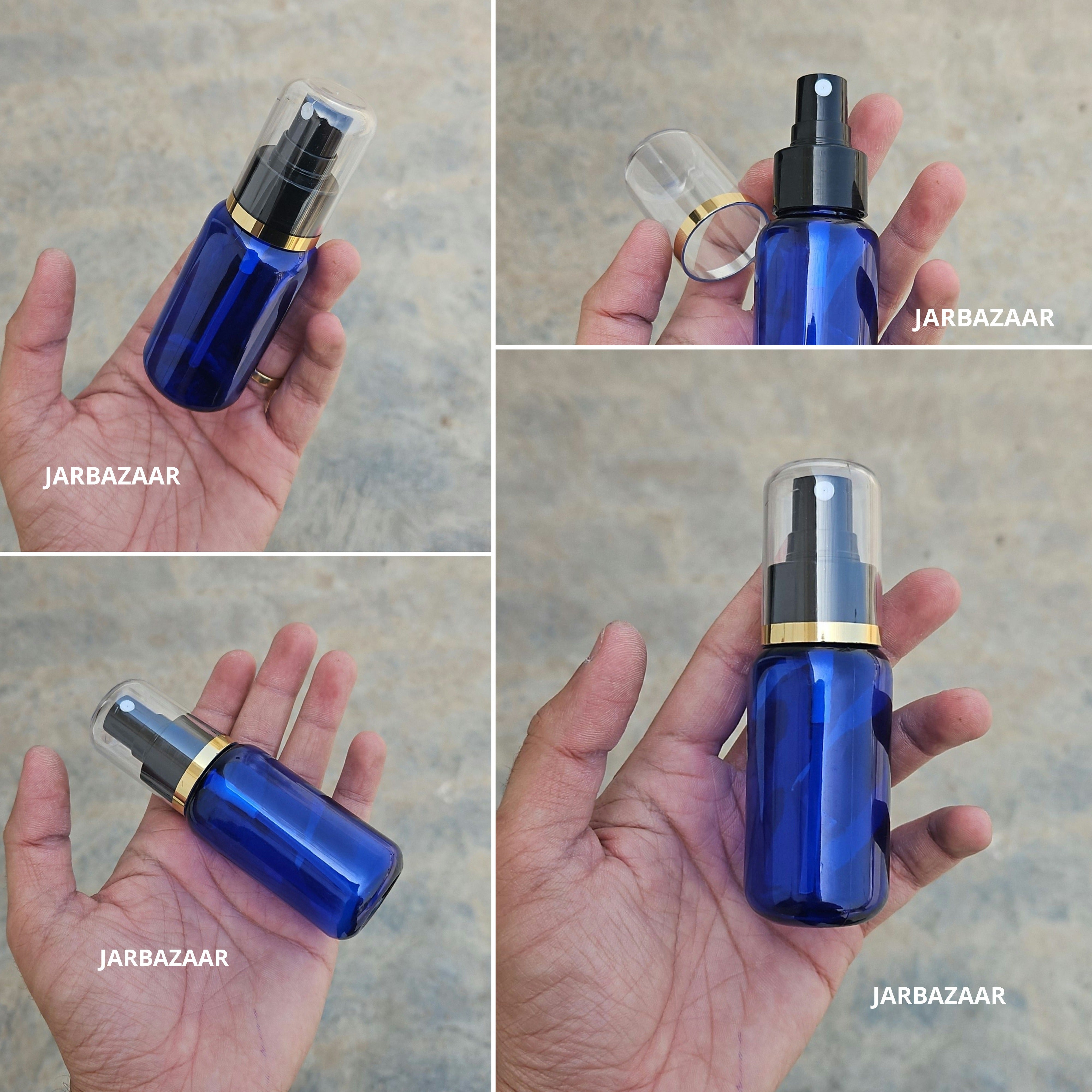 50 Ml Boston Blue Pet Bottle ( With AS Spray Pumps )