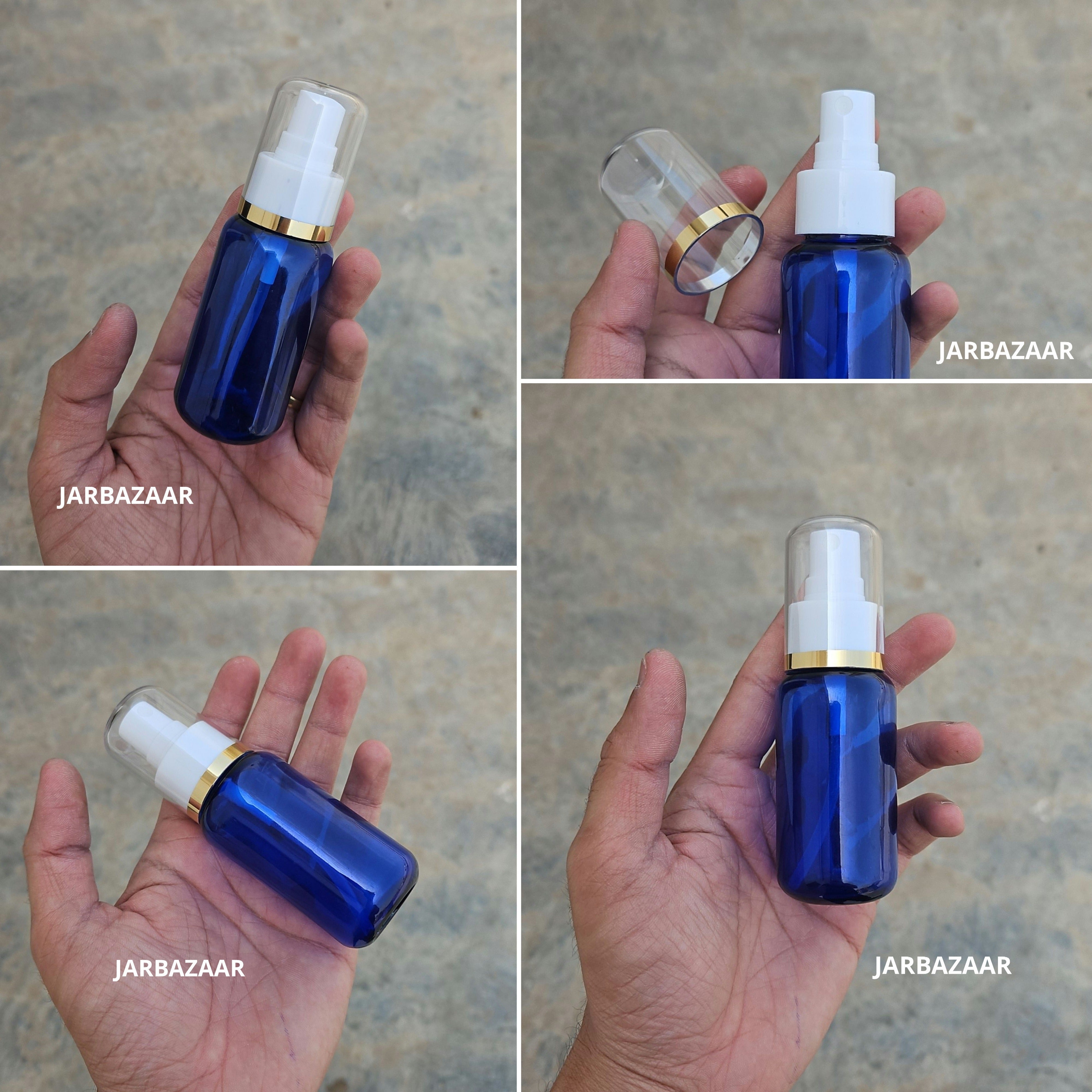 50 Ml Boston Blue Pet Bottle ( With AS Spray Pumps )