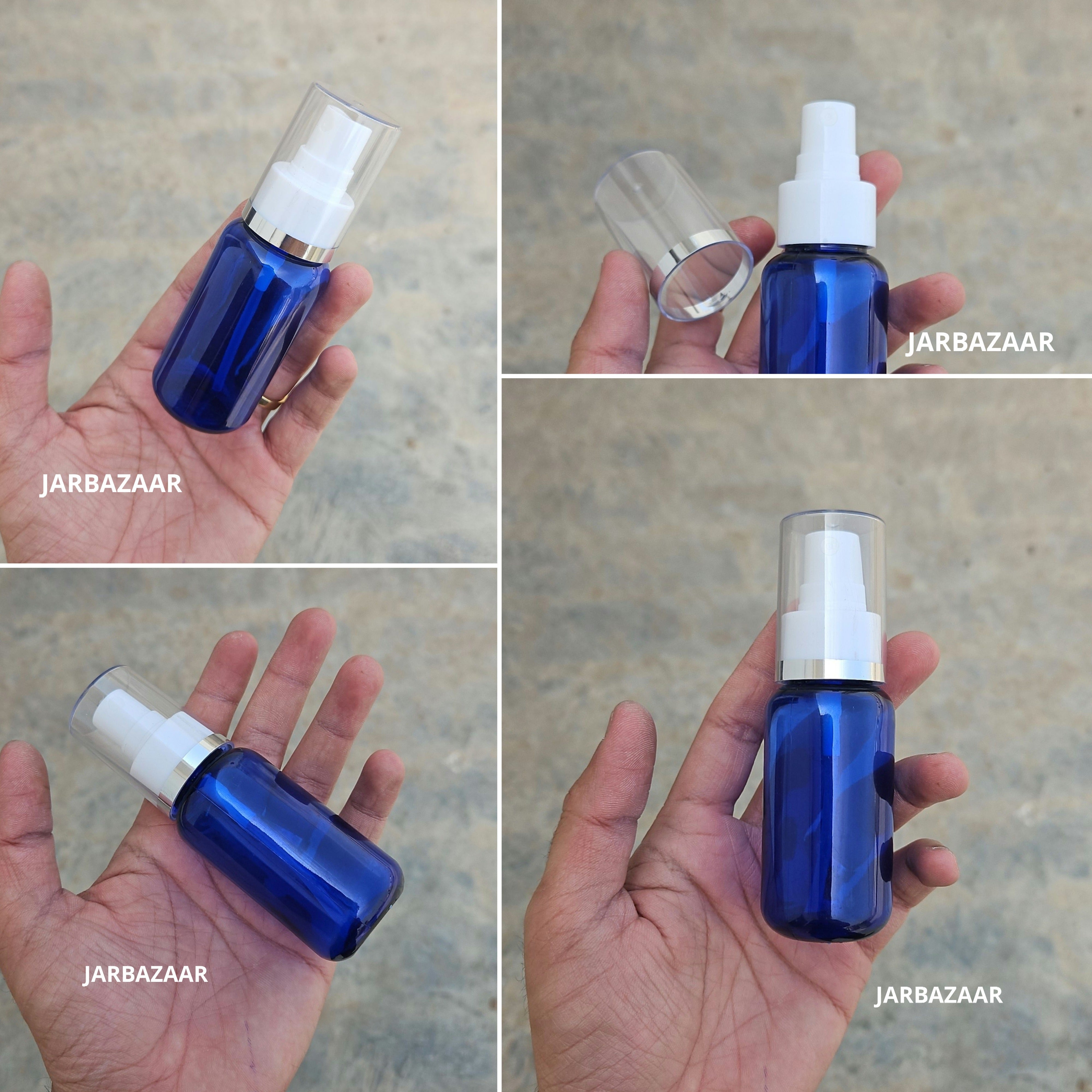 50 Ml Boston Blue Pet Bottle ( With AS Spray Pumps )